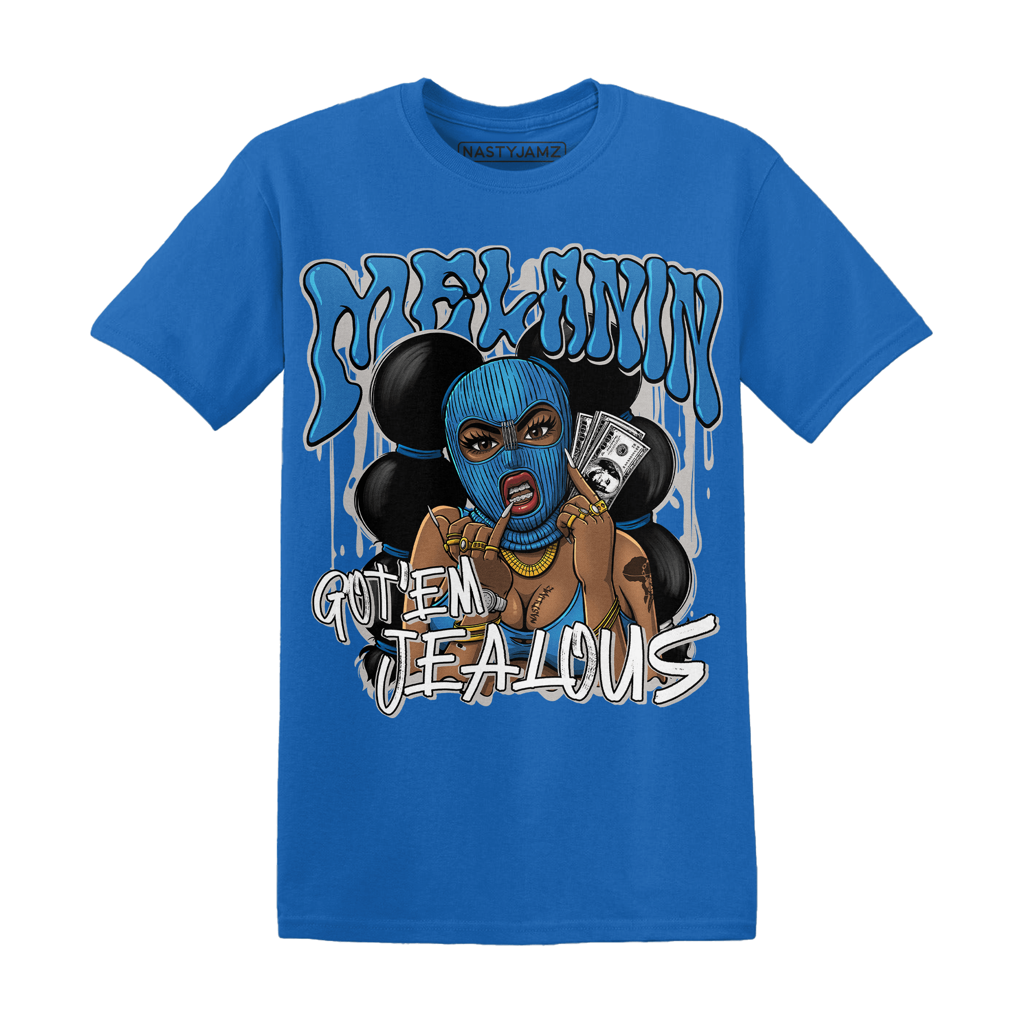 Industrial Blue 4s T Shirt Match Melanin Got Em Jealous - NastyJamz