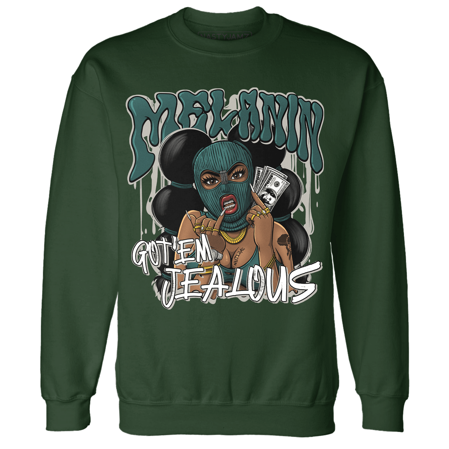 Oxidized Green 4s Sweatshirt Match Melanin Got Em Jealous - NastyJamz