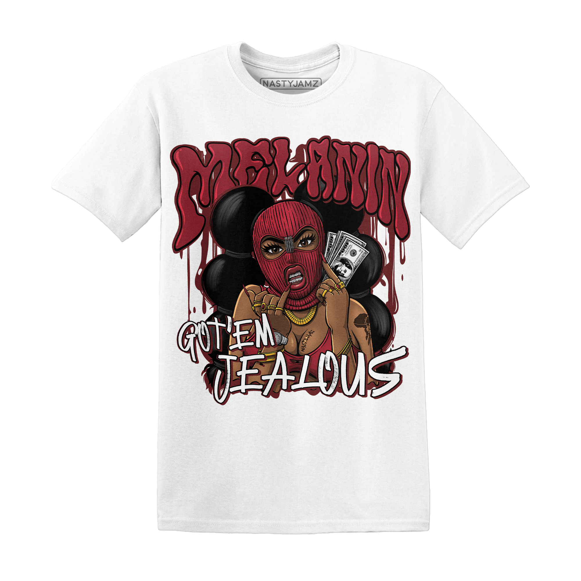Cherry 12s T Shirt Match Melanin Got Em Jealous - NastyJamz