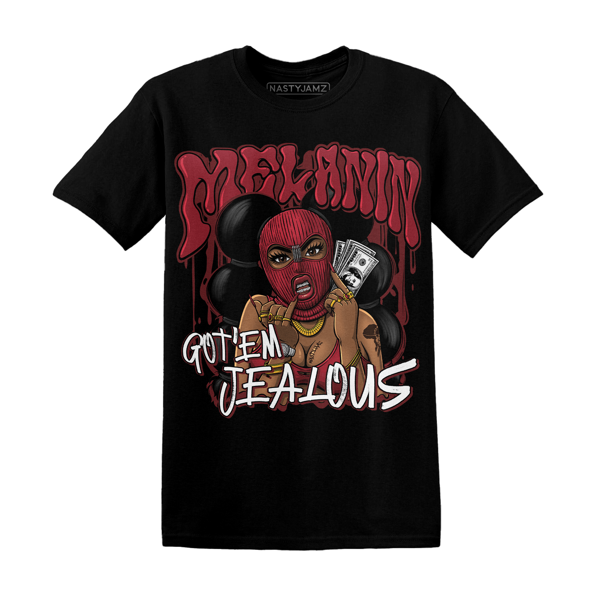 Cherry 12s T Shirt Match Melanin Got Em Jealous - NastyJamz