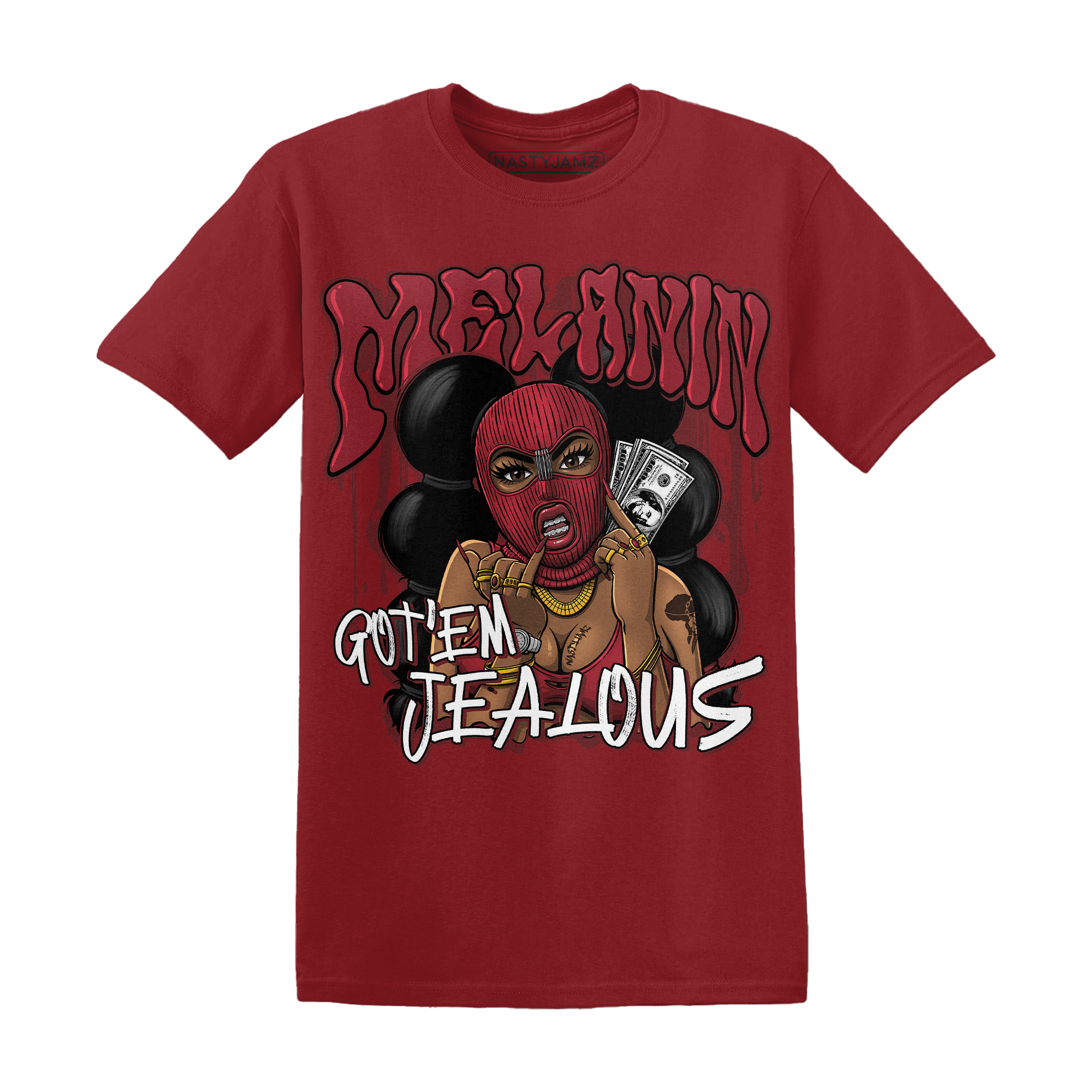 Cherry 12s T Shirt Match Melanin Got Em Jealous - NastyJamz