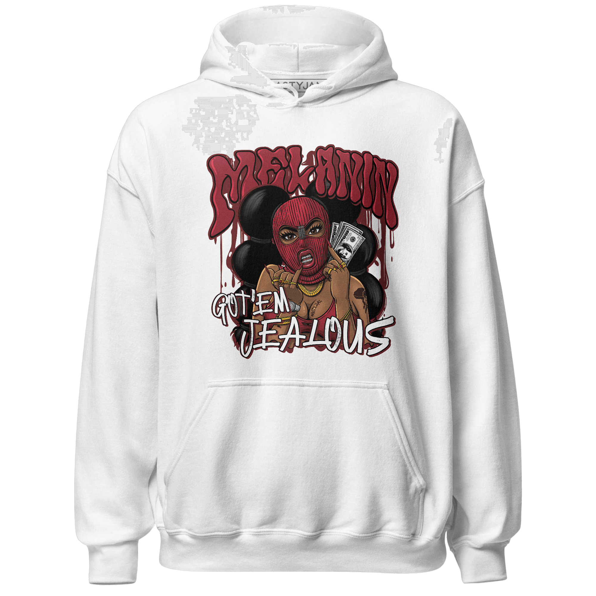 Cherry 12s Hoodie Match Melanin Got Em Jealous - NastyJamz
