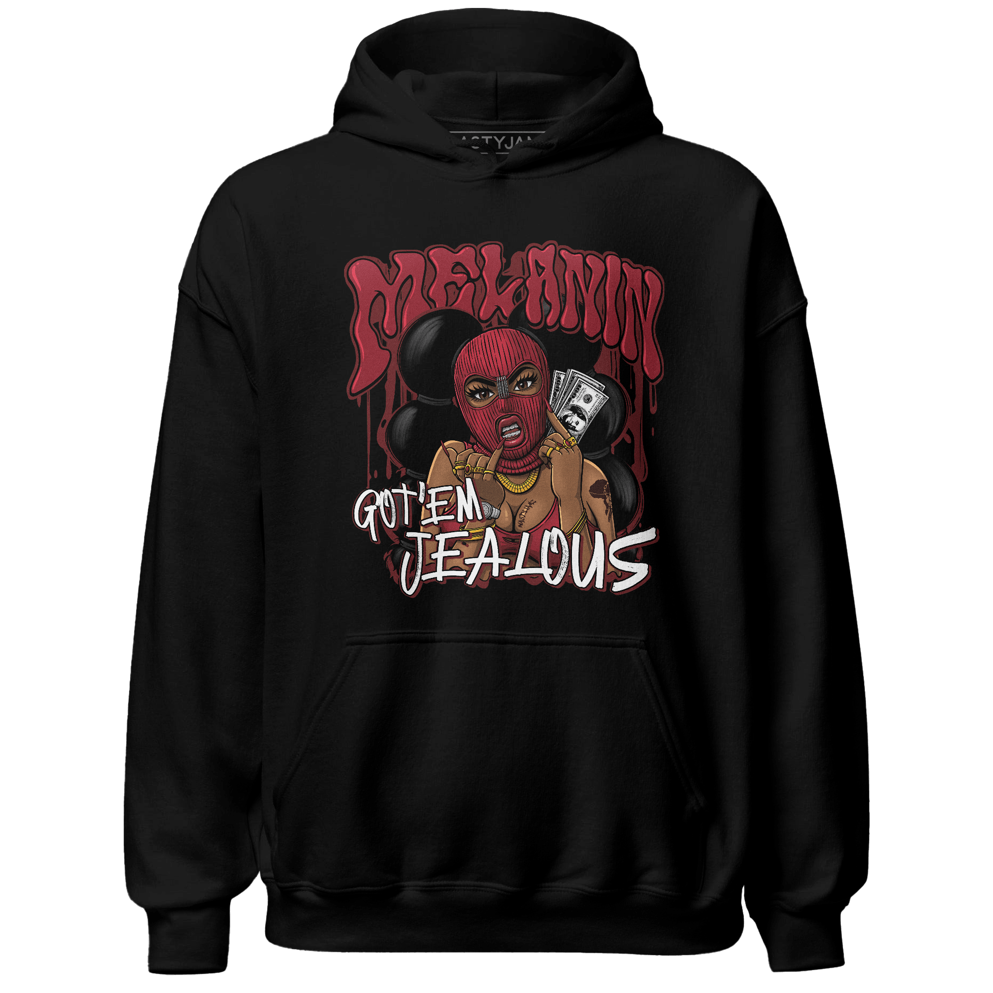 Cherry 12s Hoodie Match Melanin Got Em Jealous - NastyJamz