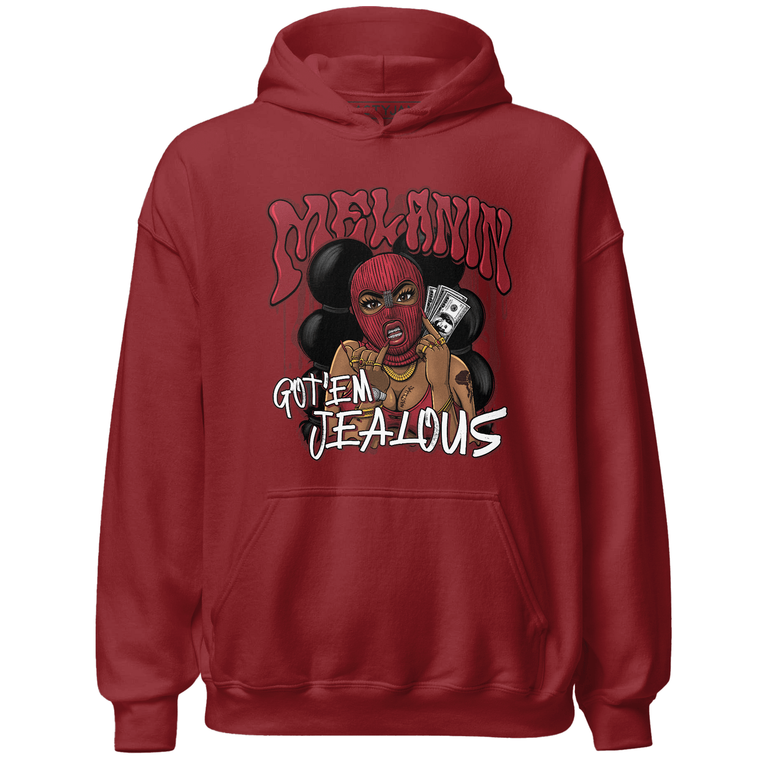 Cherry 12s Hoodie Match Melanin Got Em Jealous - NastyJamz