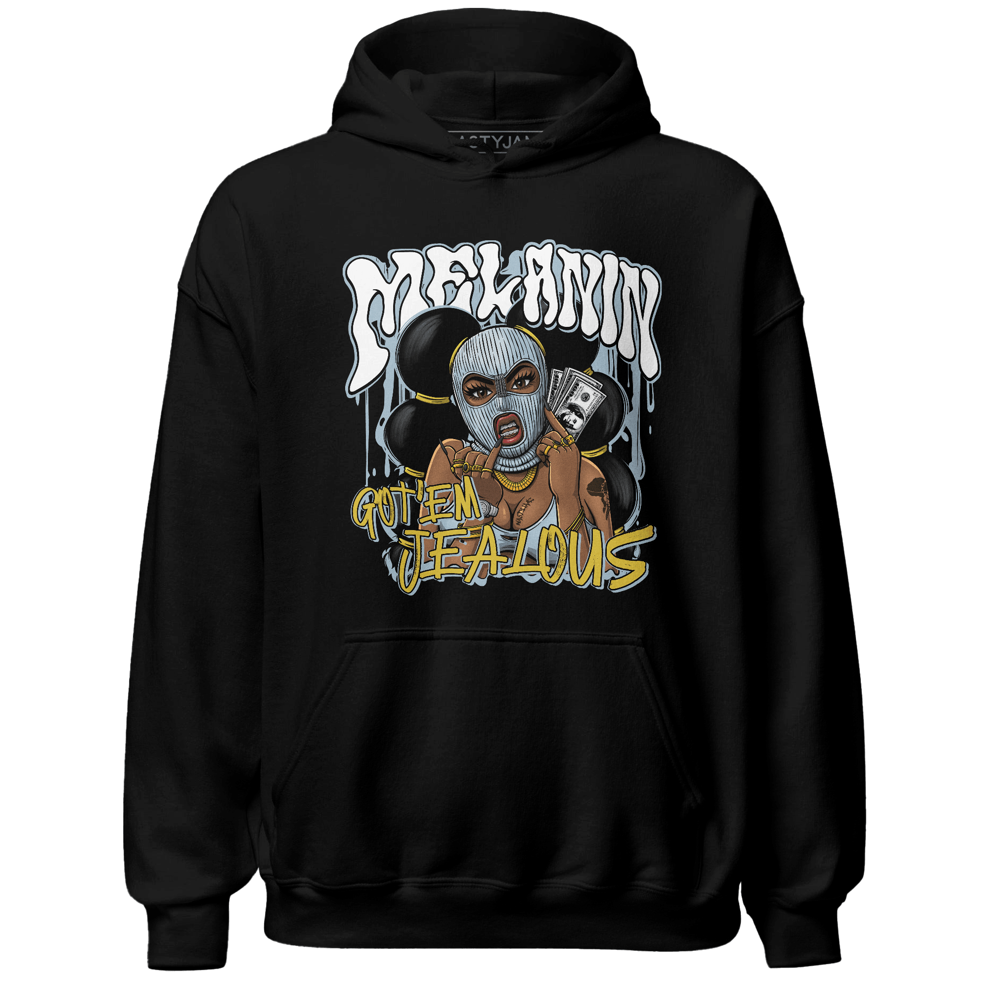 Blue Grey 13s Hoodie Match Melanin Got Em Jealous - NastyJamz