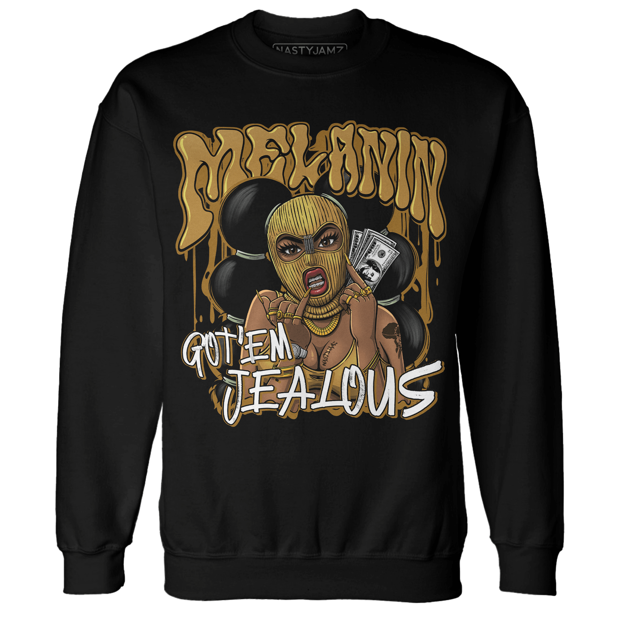 Wheat 13s Sweatshirt Match Melanin Got Em Jealous - NastyJamz