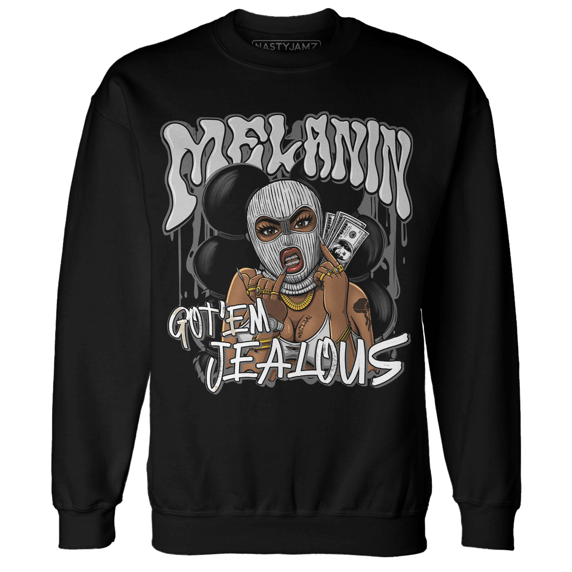 Retro High OG Black White 1s Sweatshirt Match Melanin Got Em Jealous - NastyJamz