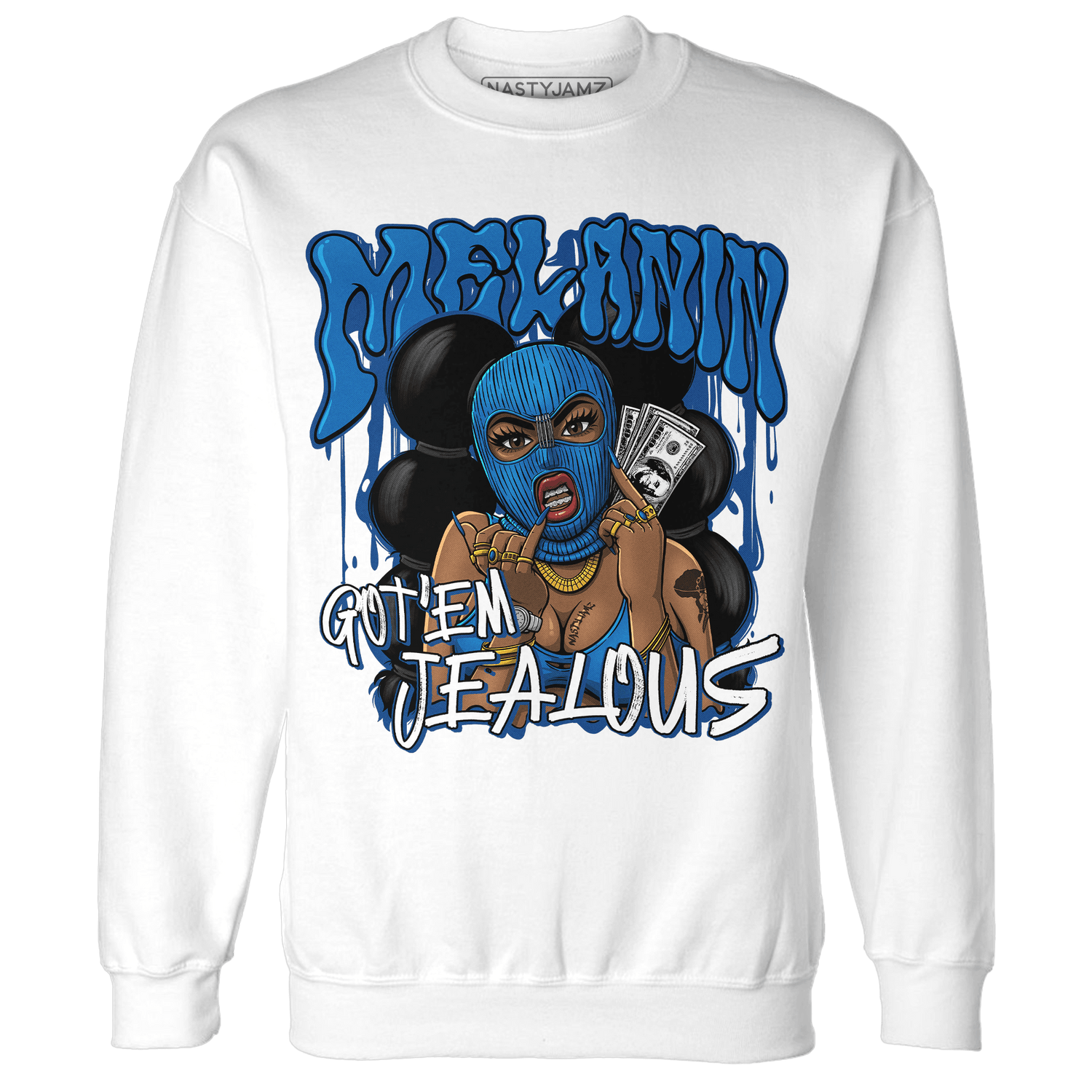 Royal Reimagined 1s Sweatshirt Match Melanin Got Em Jealous - NastyJamz