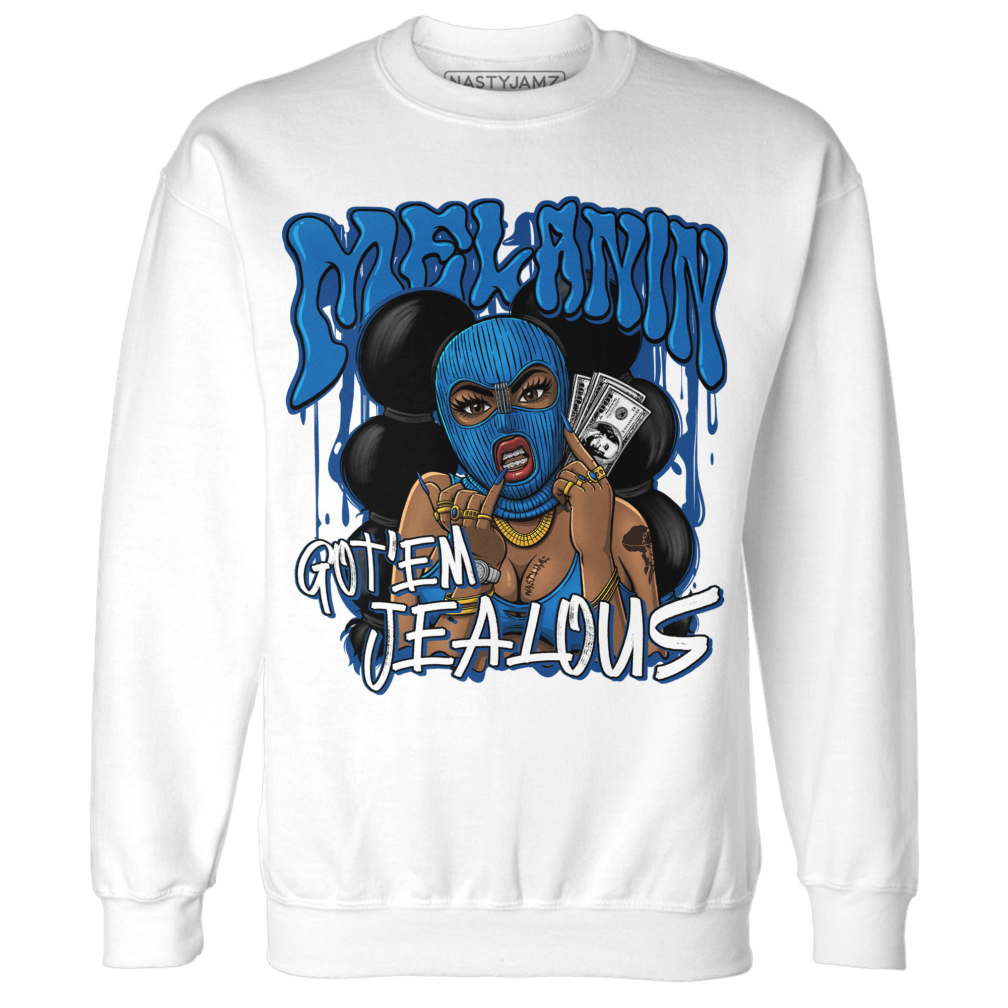 Royal Reimagined 1s Sweatshirt Match Melanin Got Em Jealous - NastyJamz