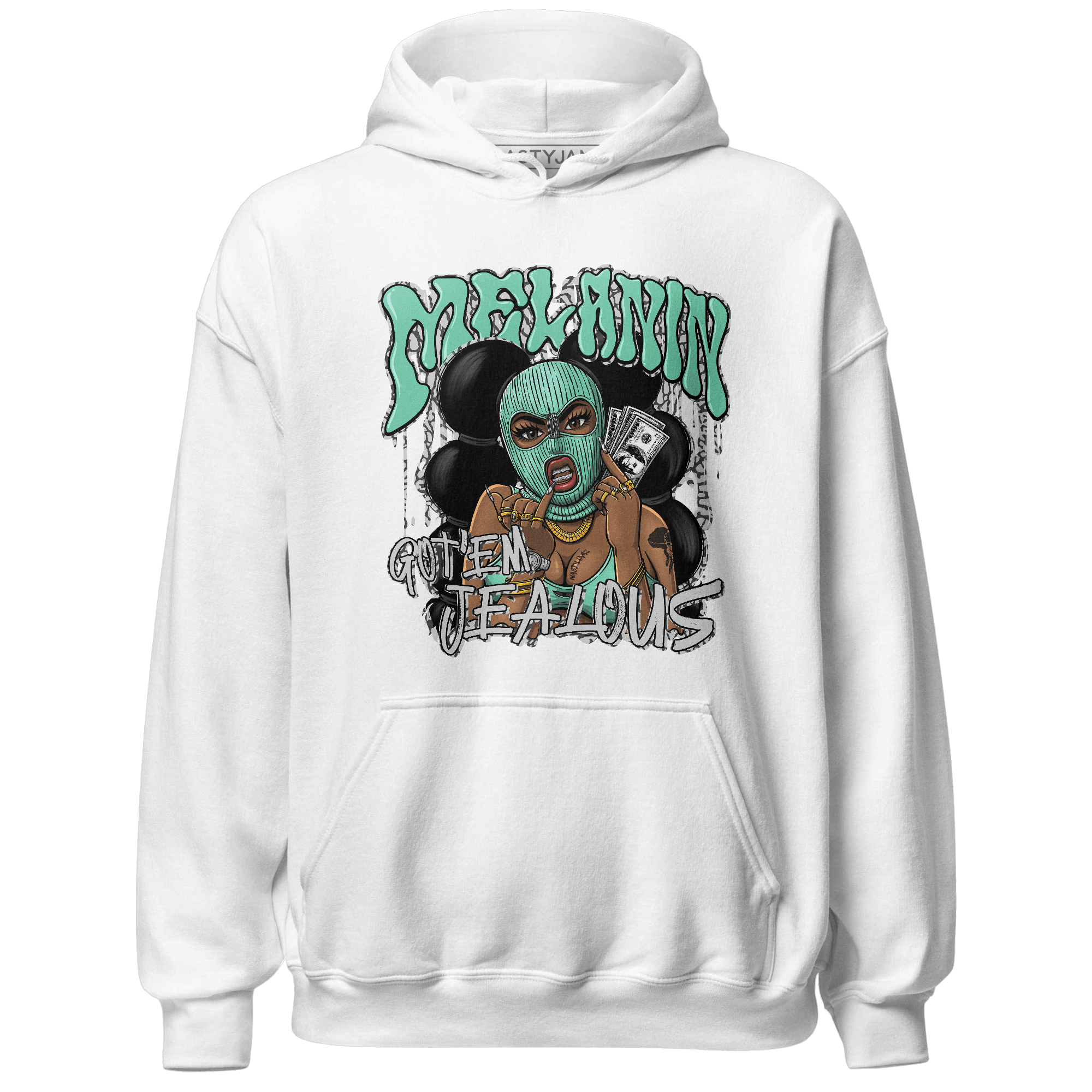 Green Glow 3s Hoodie Match Melanin Got Em Jealous - NastyJamz