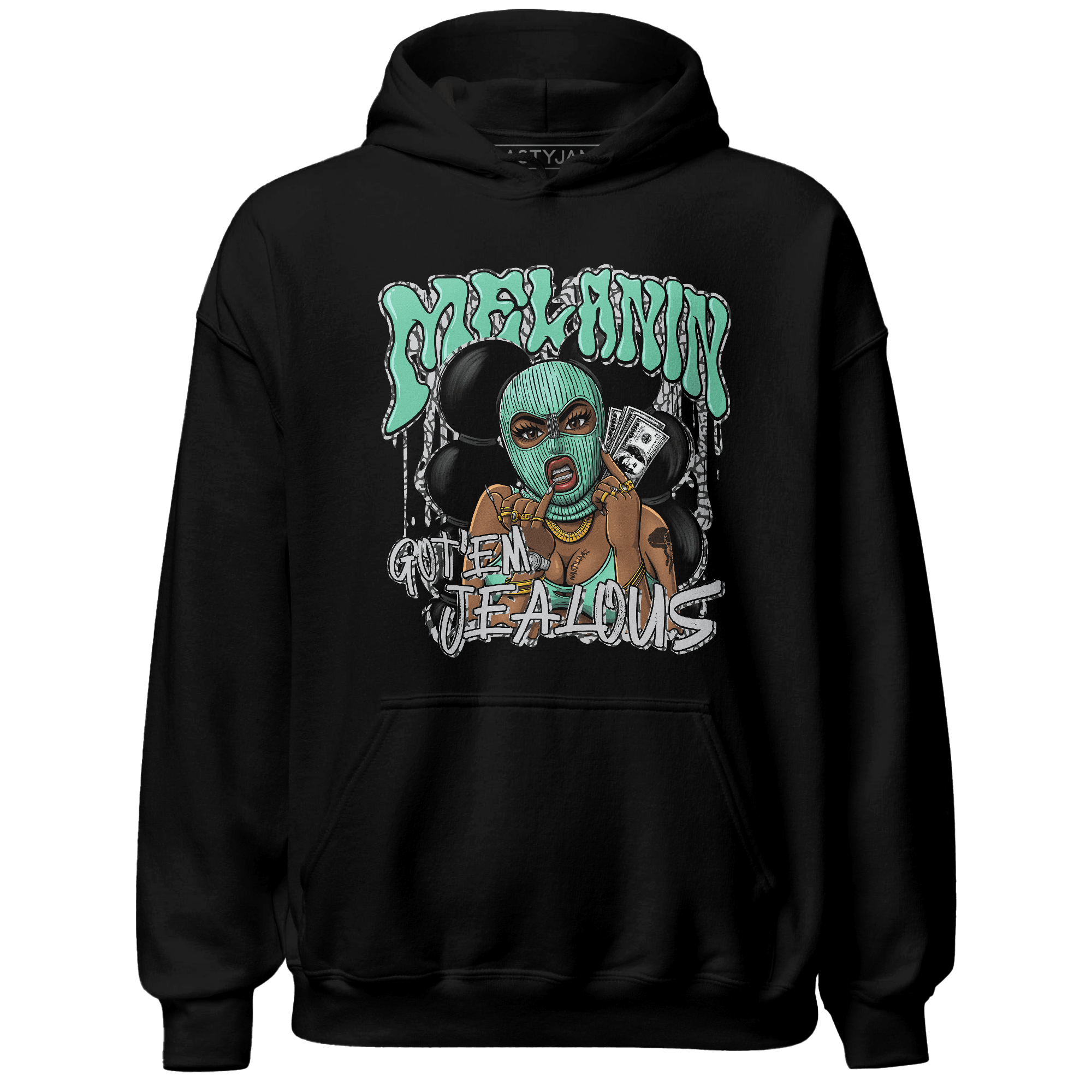 Green Glow 3s Hoodie Match Melanin Got Em Jealous - NastyJamz