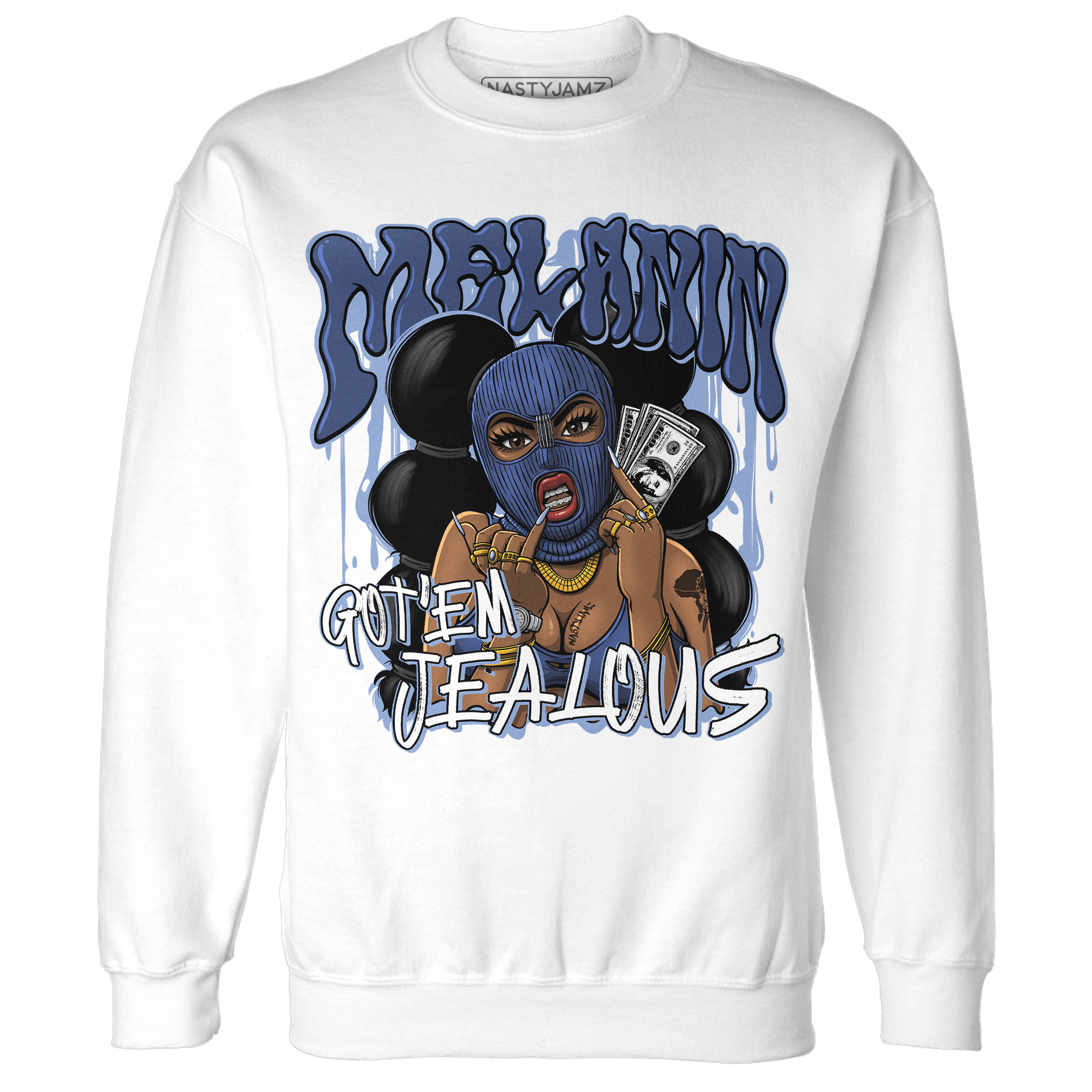 Midnight Navy 5s Sweatshirt Match Melanin Got Em Jealous - NastyJamz