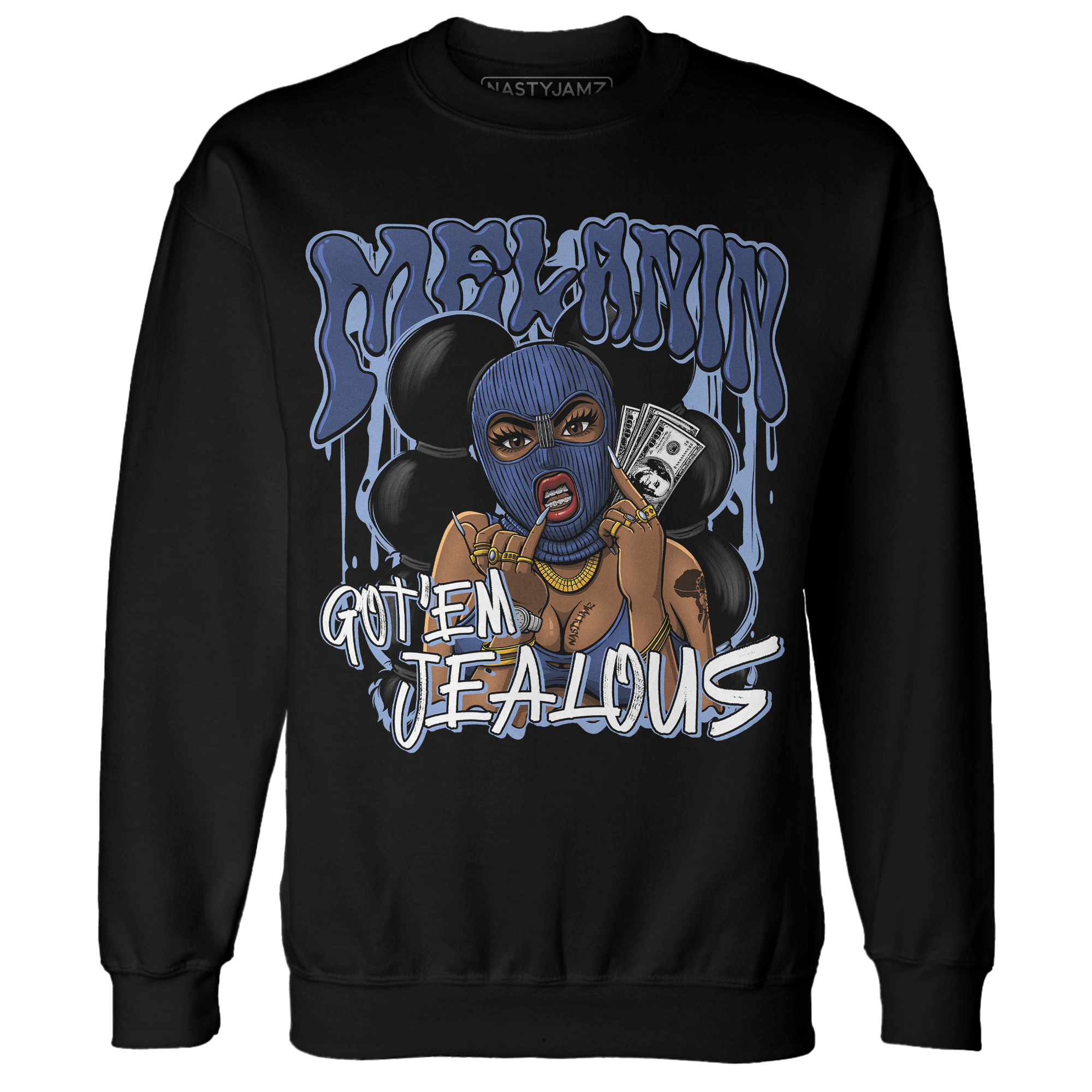 Midnight Navy 5s Sweatshirt Match Melanin Got Em Jealous - NastyJamz