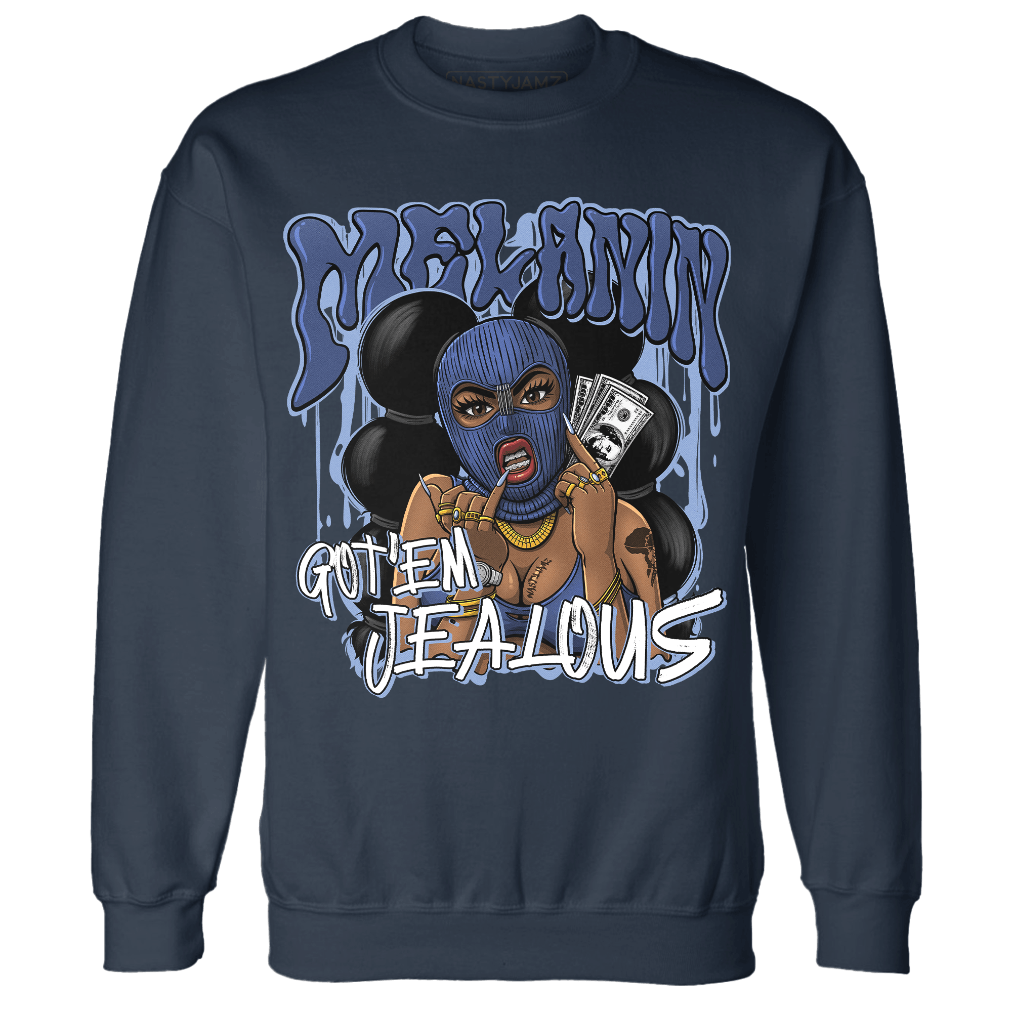 Midnight Navy 5s Sweatshirt Match Melanin Got Em Jealous - NastyJamz