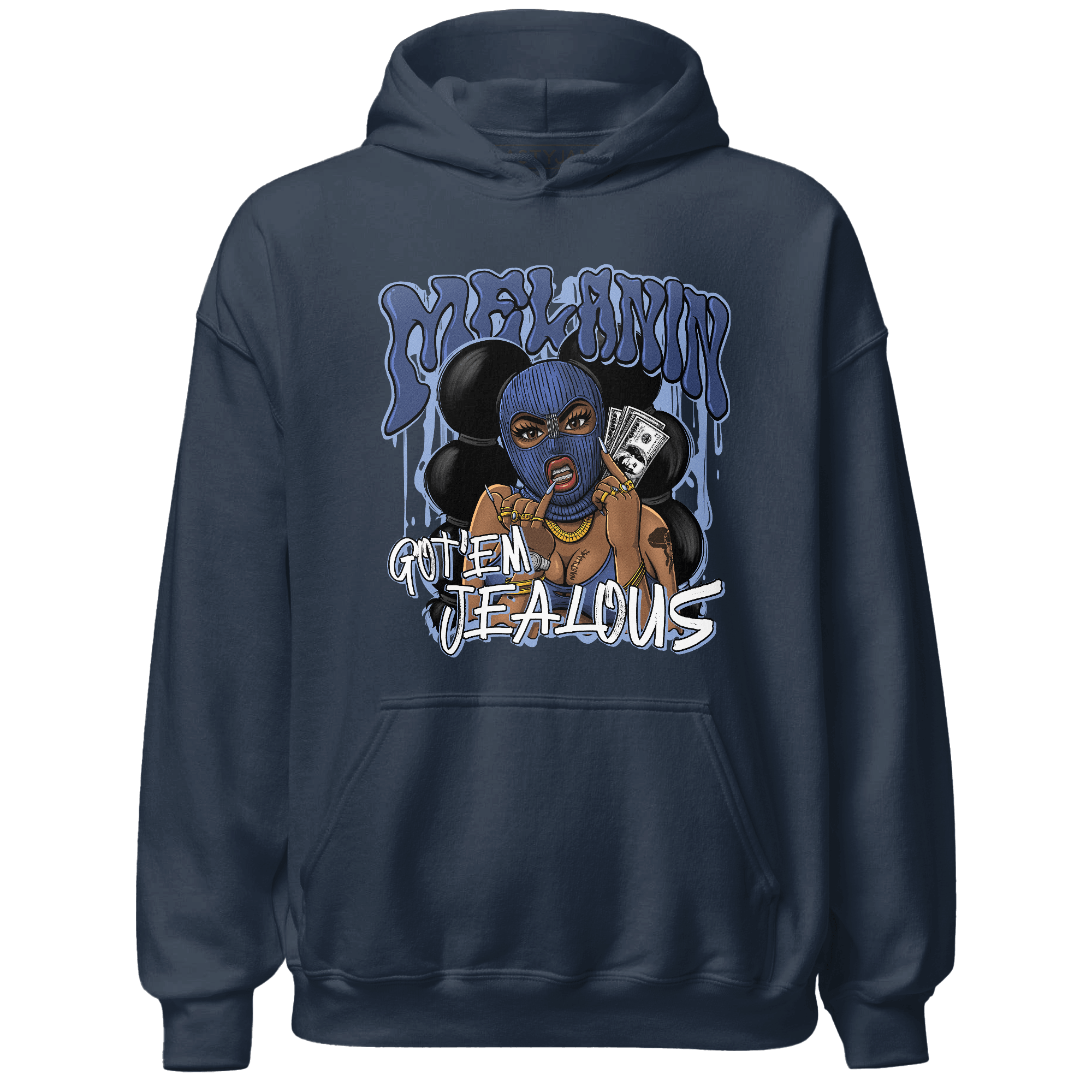 Midnight Navy 5s Hoodie Match Melanin Got Em Jealous - NastyJamz
