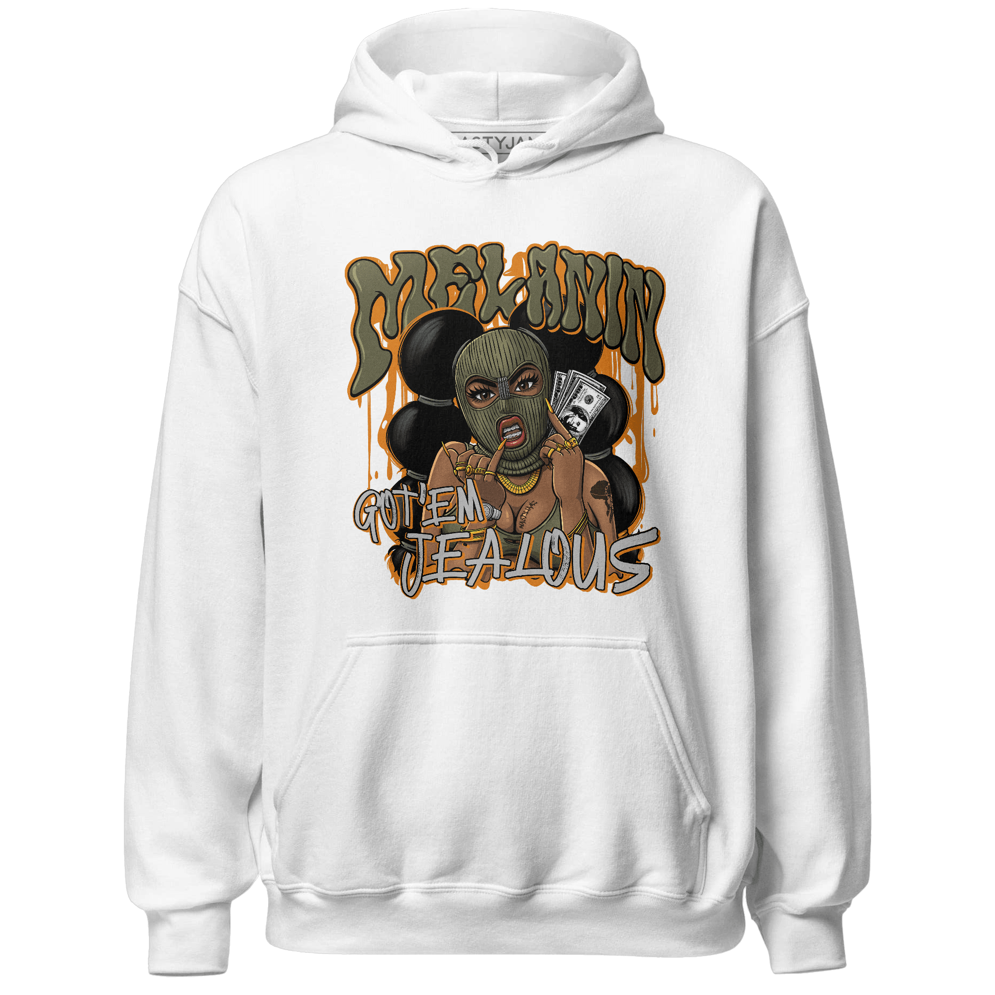 Olive 5s Hoodie Match Melanin Got Em Jealous - NastyJamz
