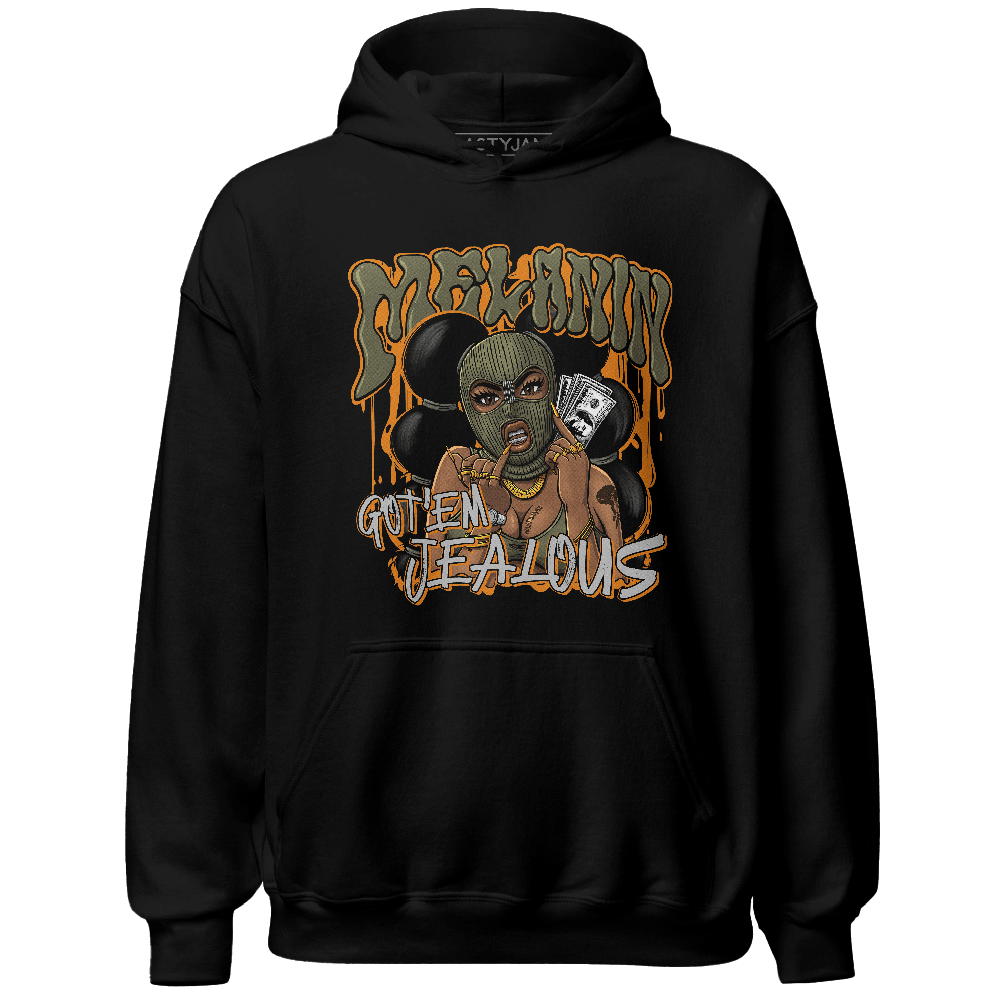 Olive 5s Hoodie Match Melanin Got Em Jealous - NastyJamz