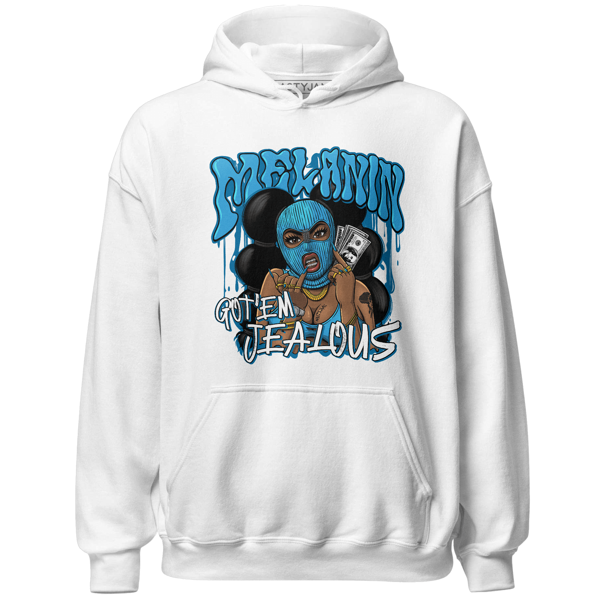 Powder Blue 9s Hoodie Match Melanin Got Em Jealous - NastyJamz