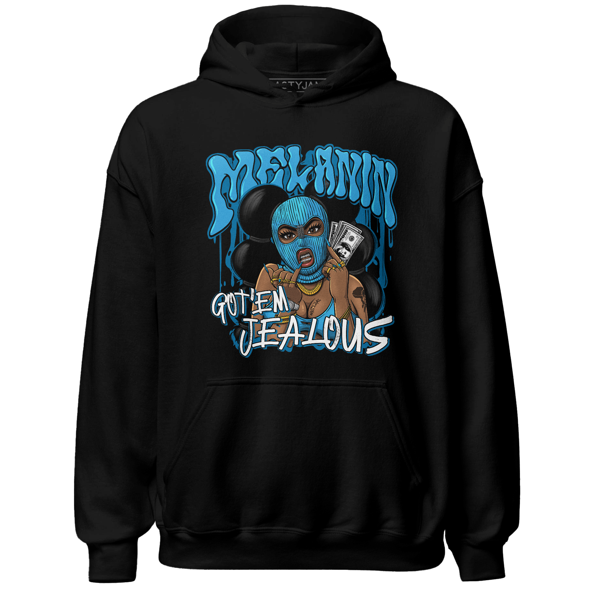 Powder Blue 9s Hoodie Match Melanin Got Em Jealous - NastyJamz
