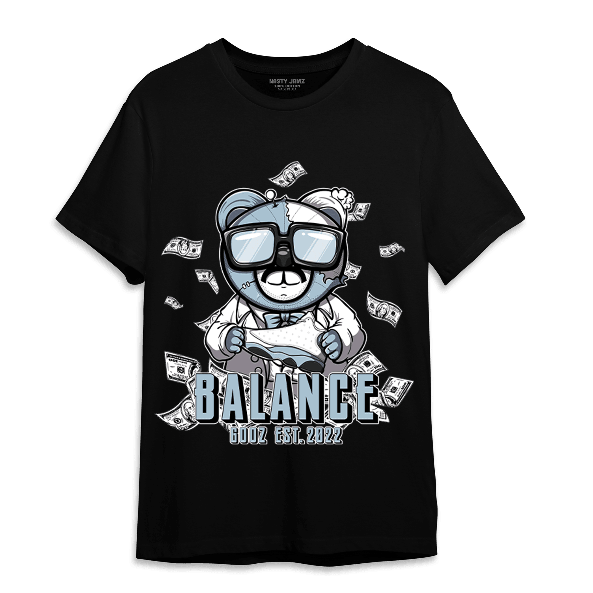 Blue Grey 13s T Shirt Match Men BER - NastyJamz