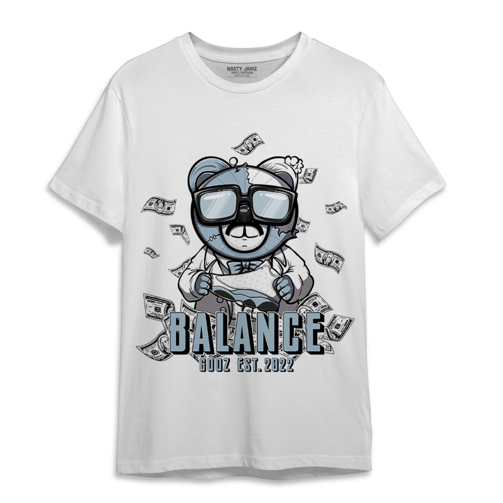 Blue Grey 13s T Shirt Match Men BER - NastyJamz