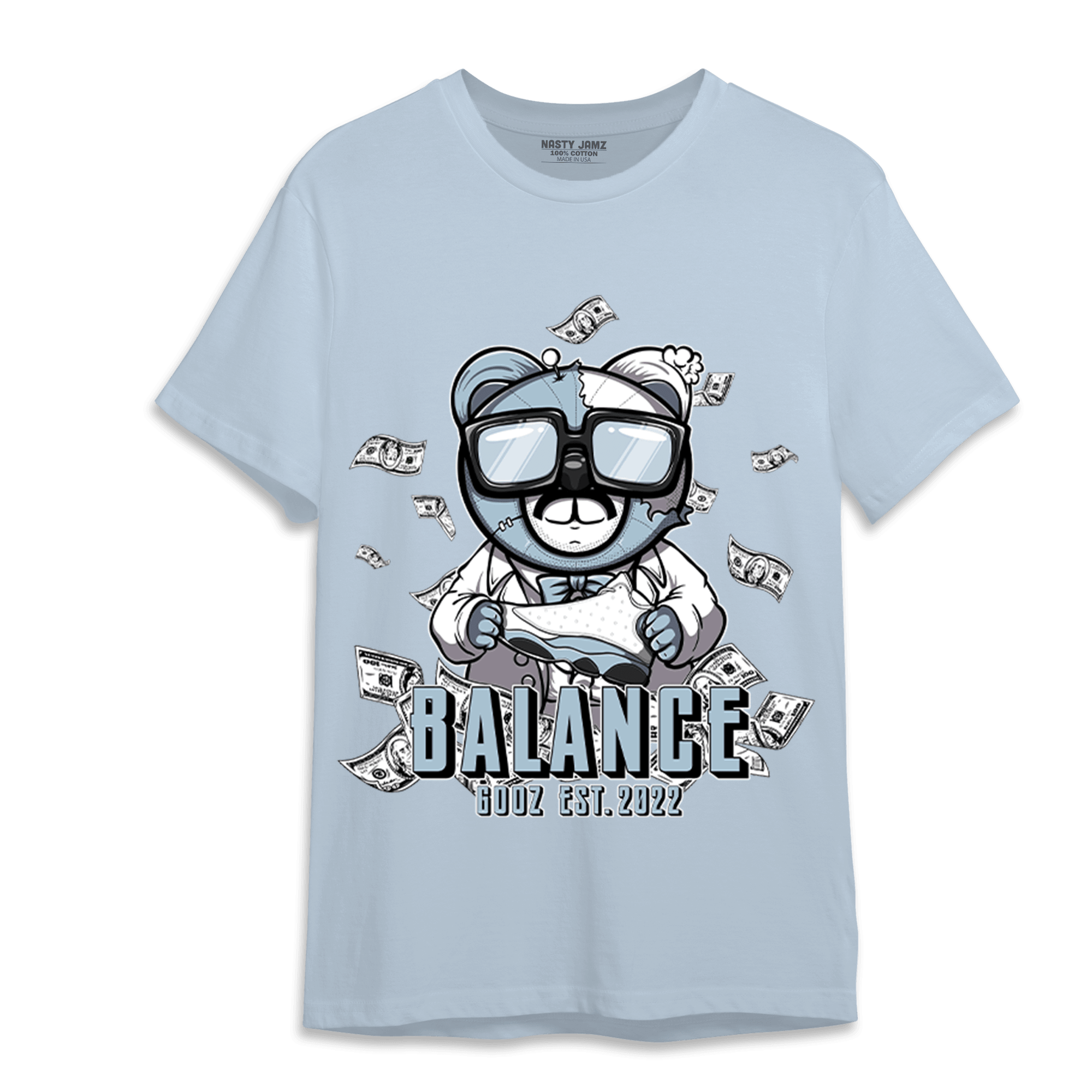 Blue Grey 13s T Shirt Match Men BER - NastyJamz
