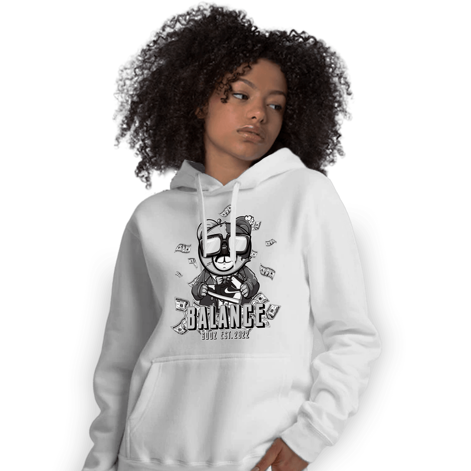 Retro High OG Black White 1s Hoodie Match Men BER - NastyJamz