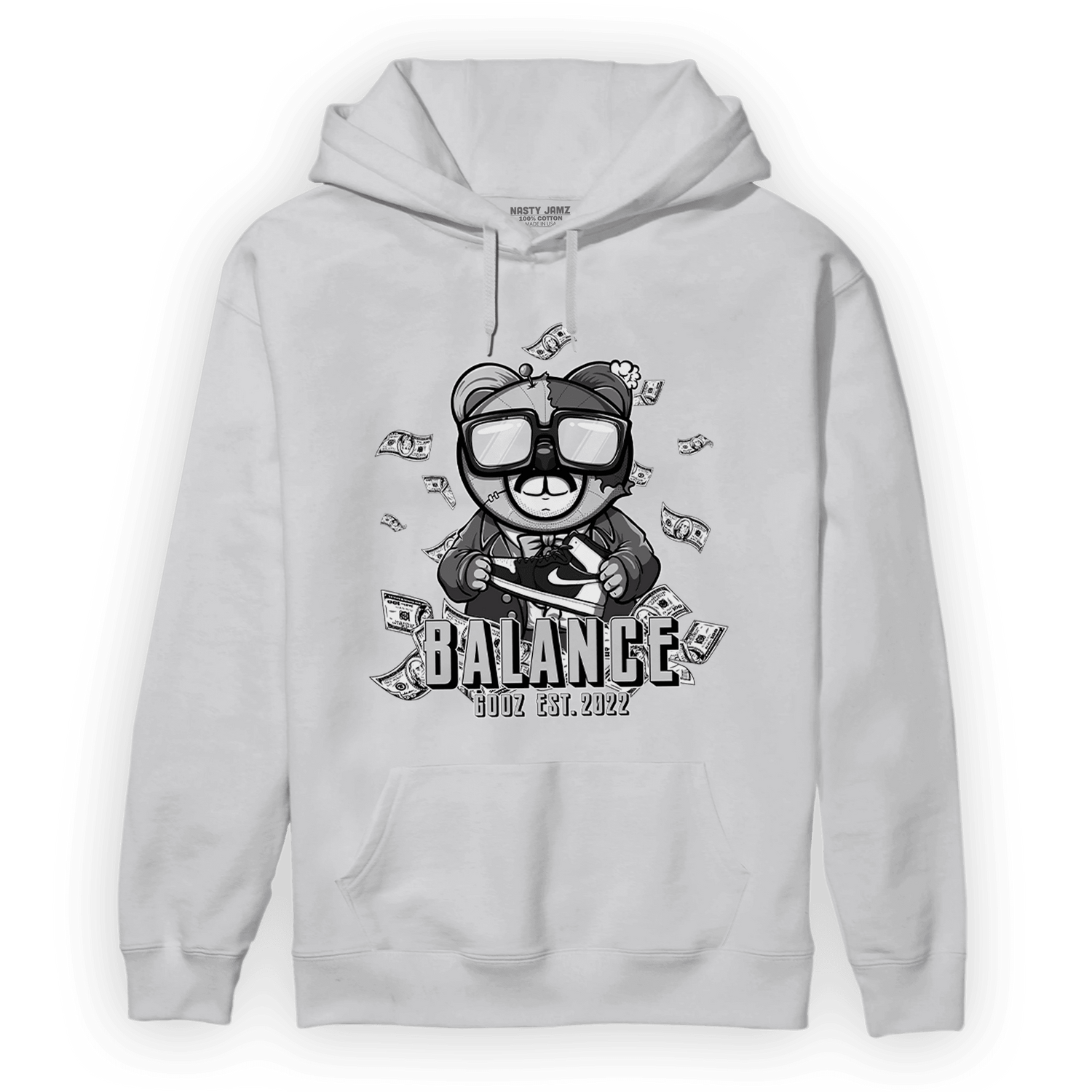 Retro High OG Black White 1s Hoodie Match Men BER - NastyJamz