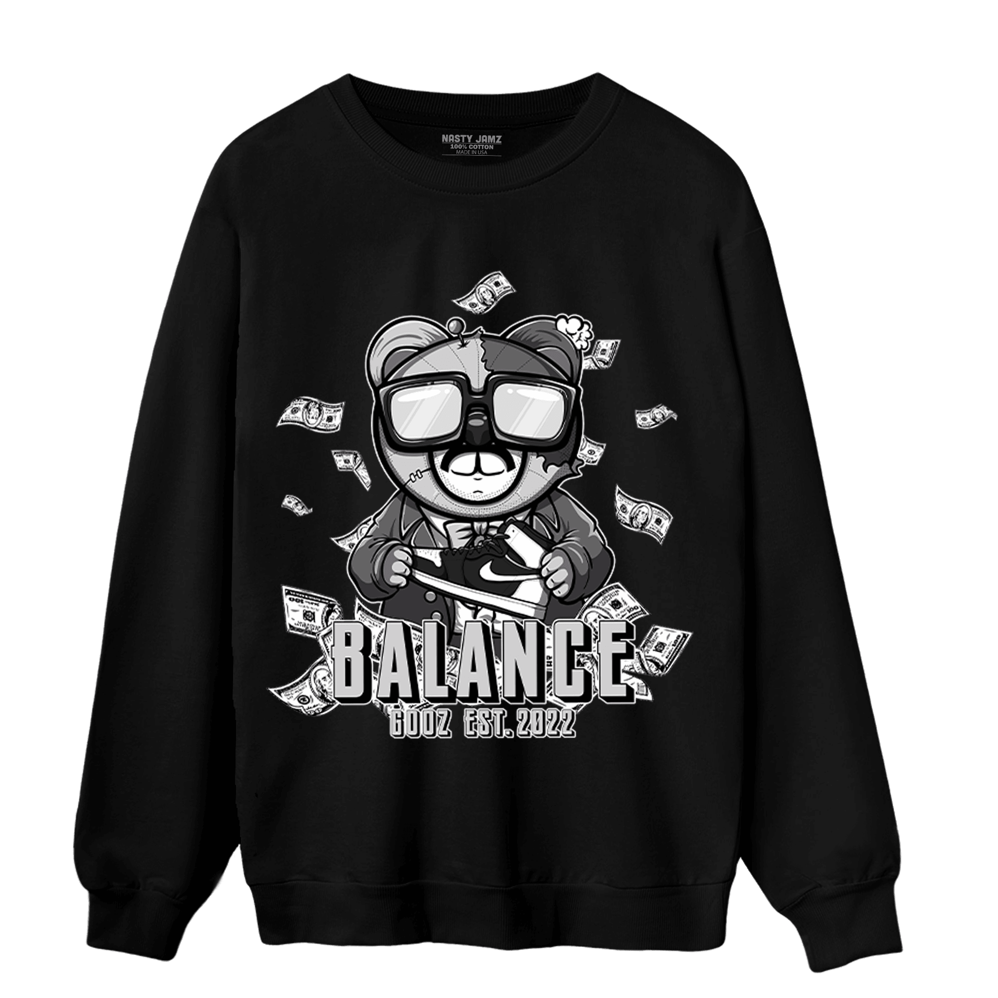 Retro High OG Black White 1s Sweatshirt Match Men BER - NastyJamz