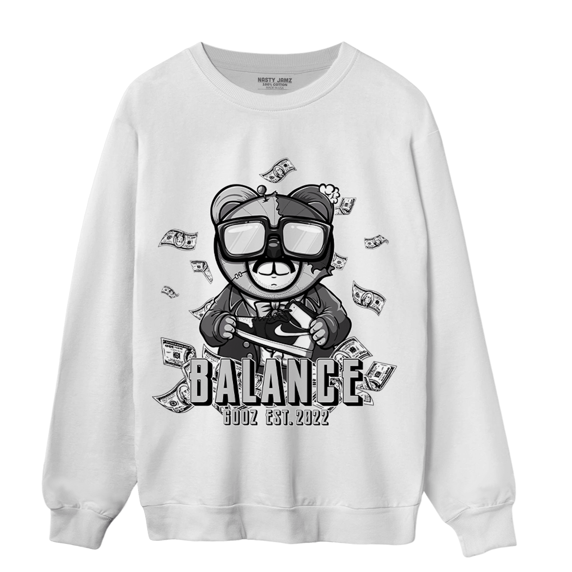 Retro High OG Black White 1s Sweatshirt Match Men BER - NastyJamz