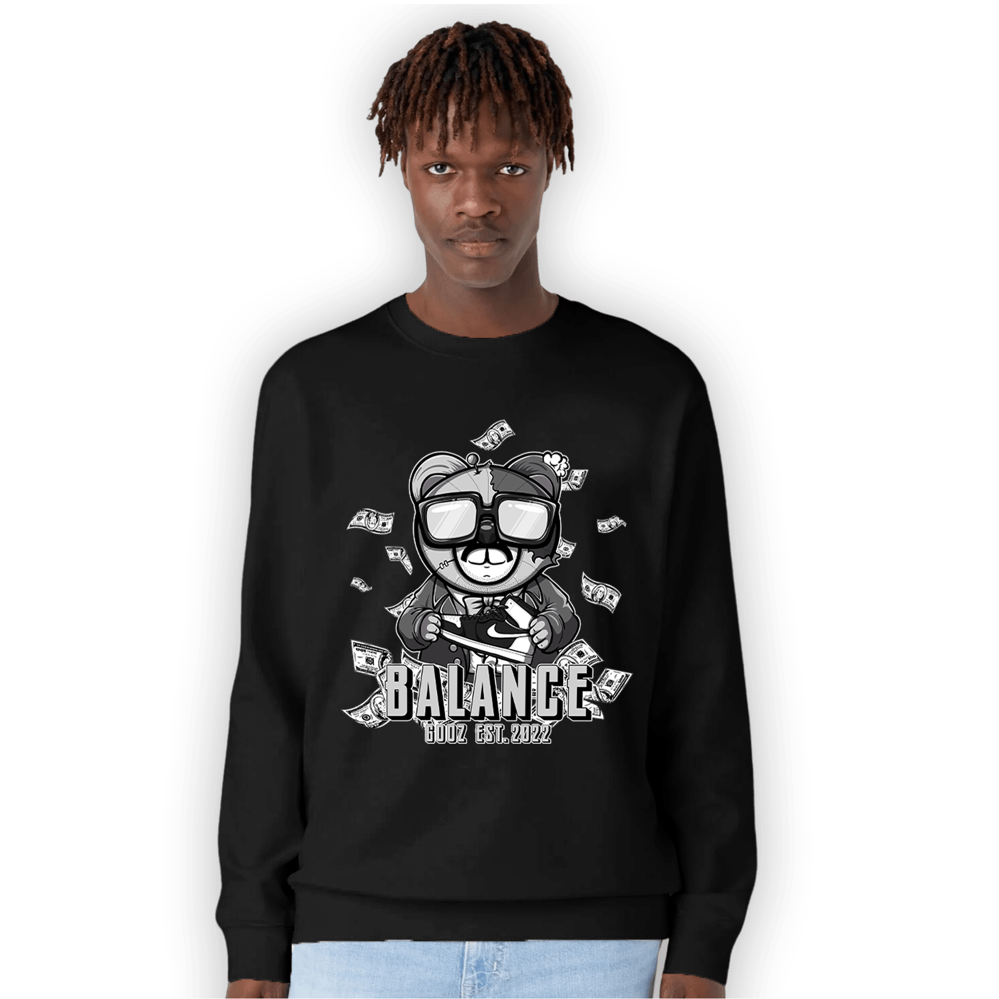 Retro High OG Black White 1s Sweatshirt Match Men BER - NastyJamz