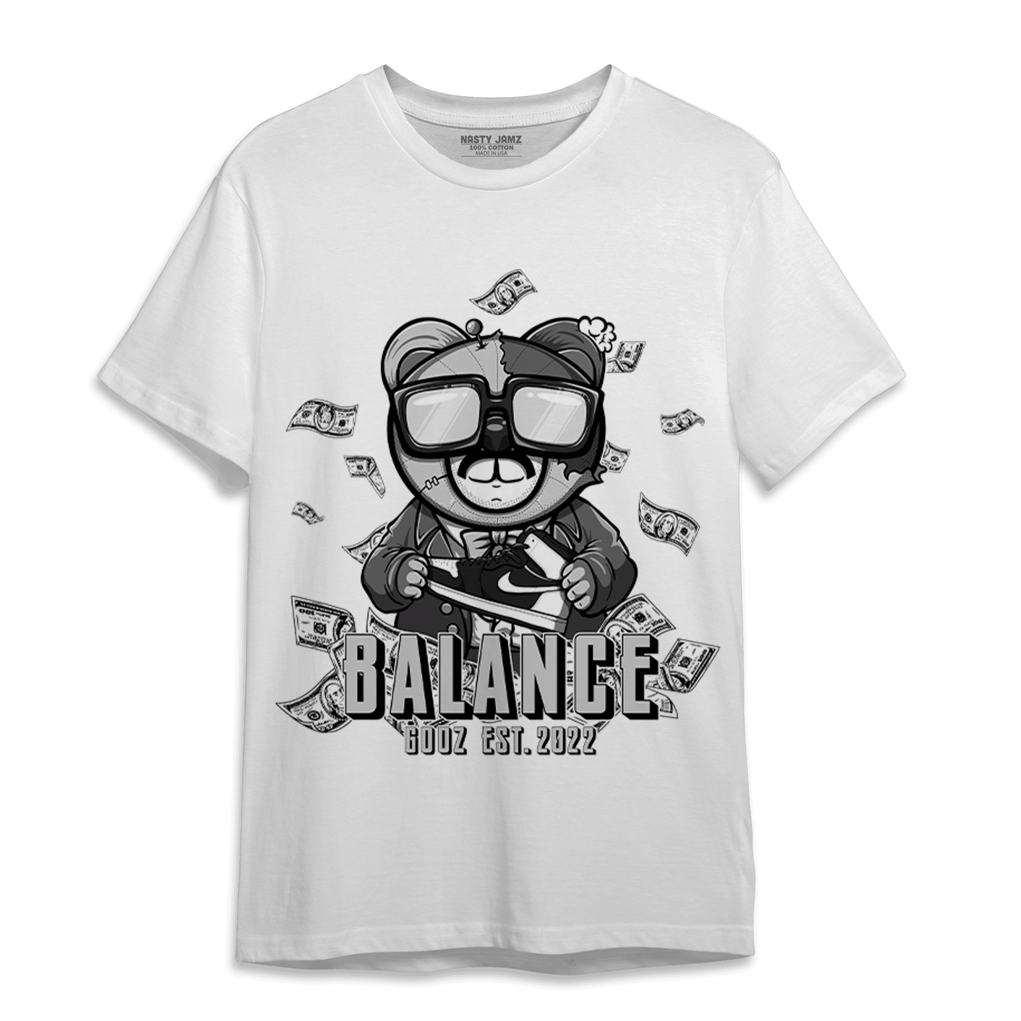 Retro High OG Black White 1s T Shirt Match Men BER - NastyJamz