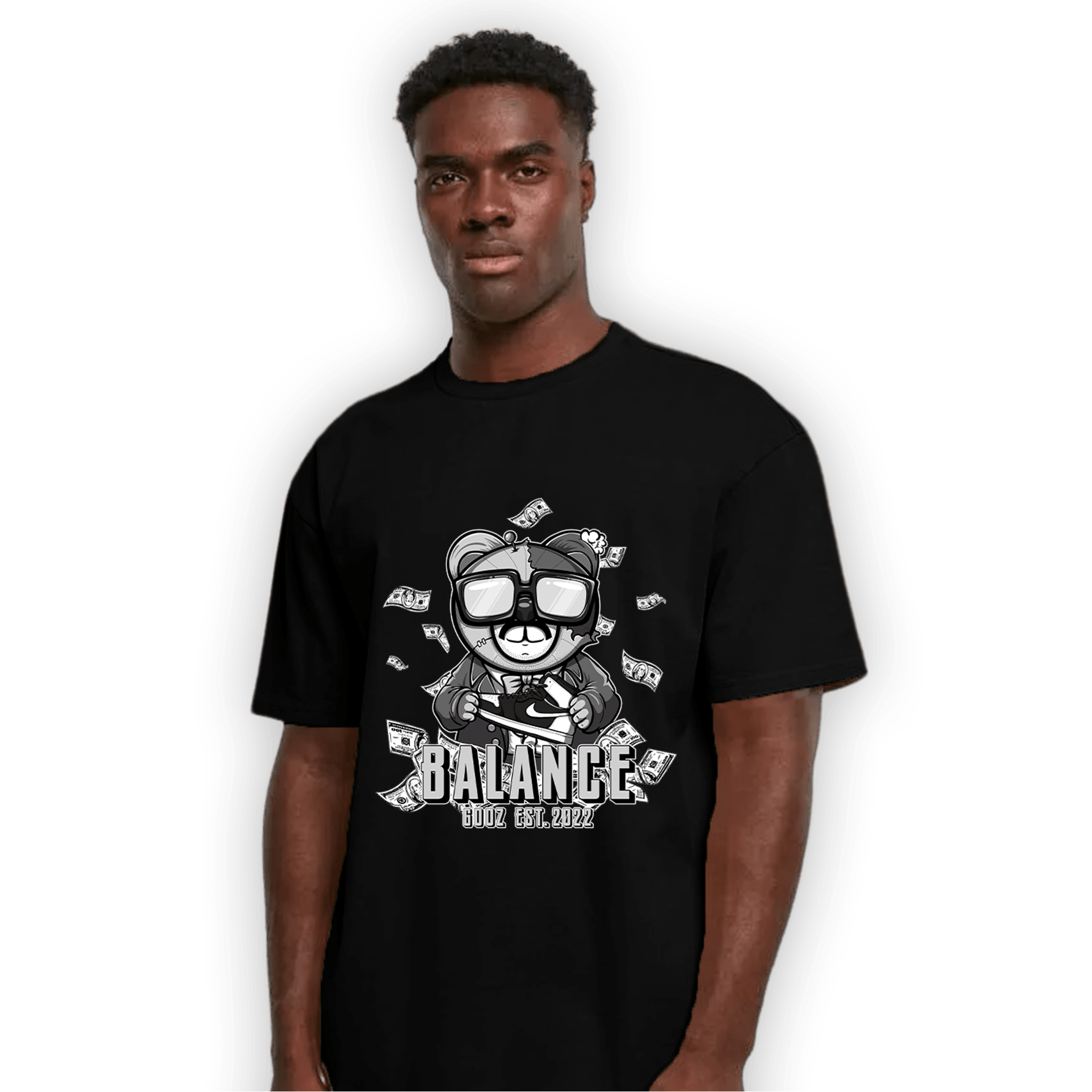 Retro High OG Black White 1s T Shirt Match Men BER - NastyJamz