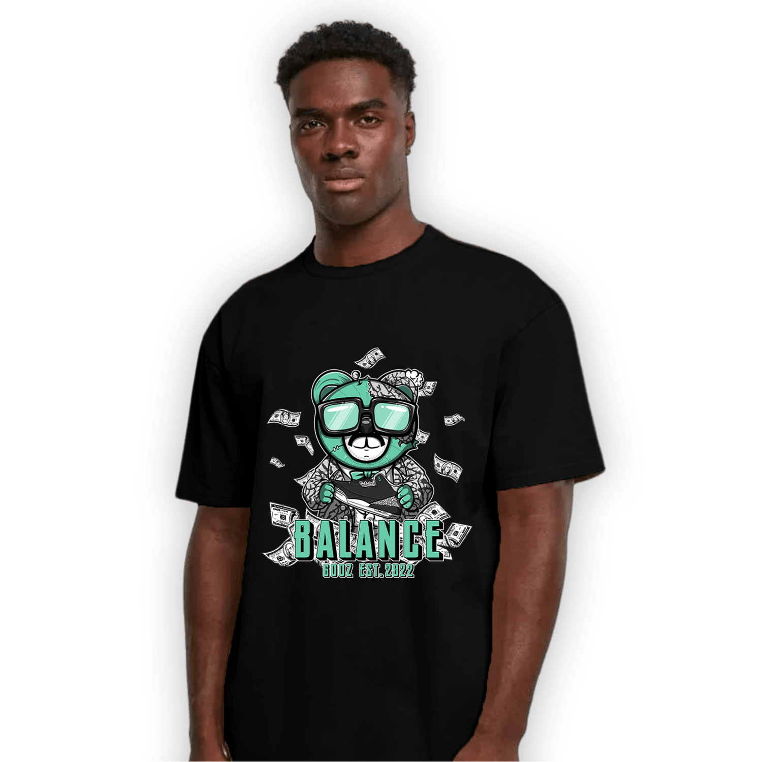 Green Glow 3s T Shirt Match Men BER - NastyJamz