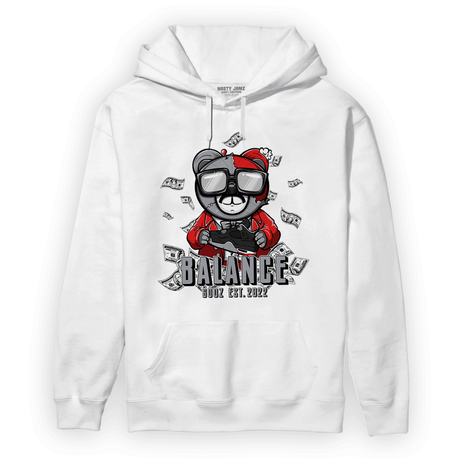 Bred Reimagined 4s Hoodie Match Men BER - NastyJamz