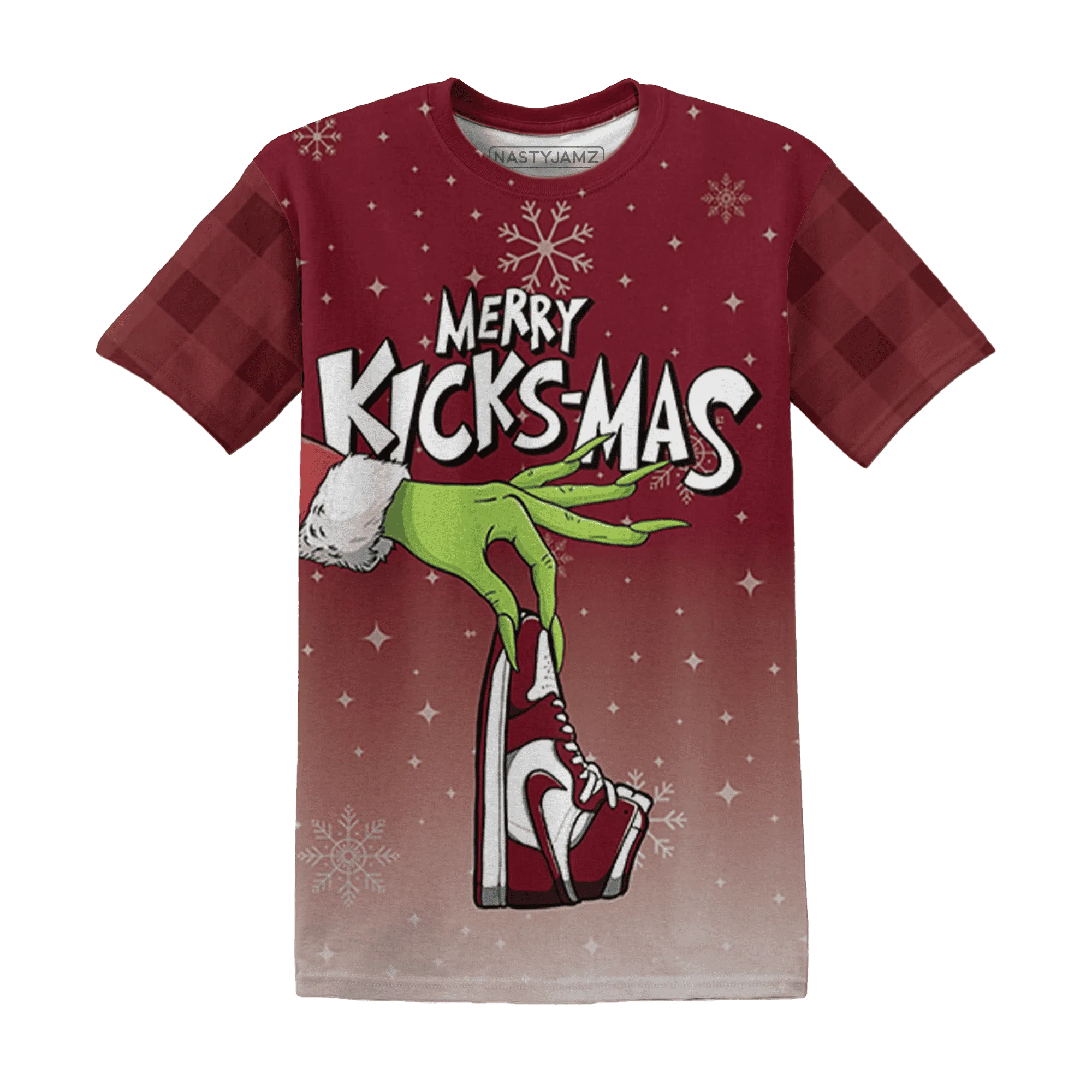 High-White-Team-Red-1s-NastyJamz-T-Shirt-Match-Merry-Kicksmas-3D