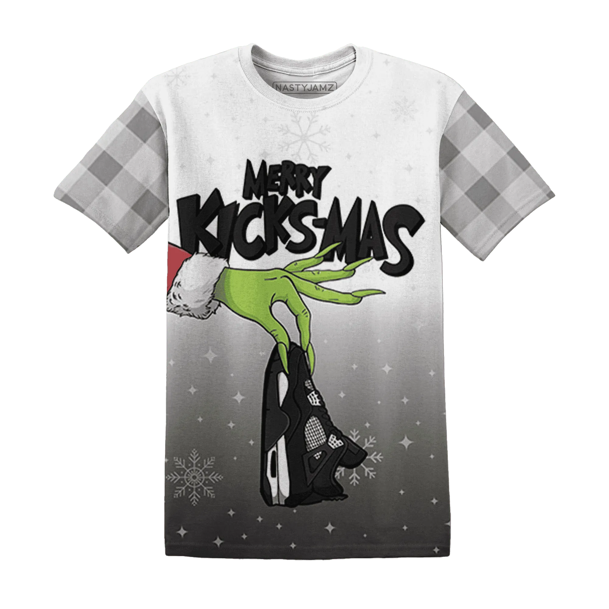 White-Thunder-4s-NastyJamz-T-Shirt-Match-Merry-Kicksmas-3D