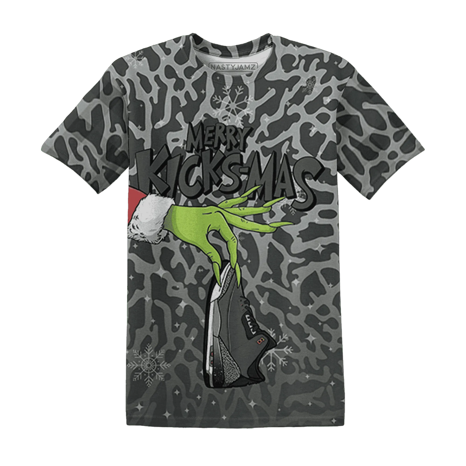 Fear-Pack-3s-NastyJamz-T-Shirt-Match-Merry-Kicksmas-3D