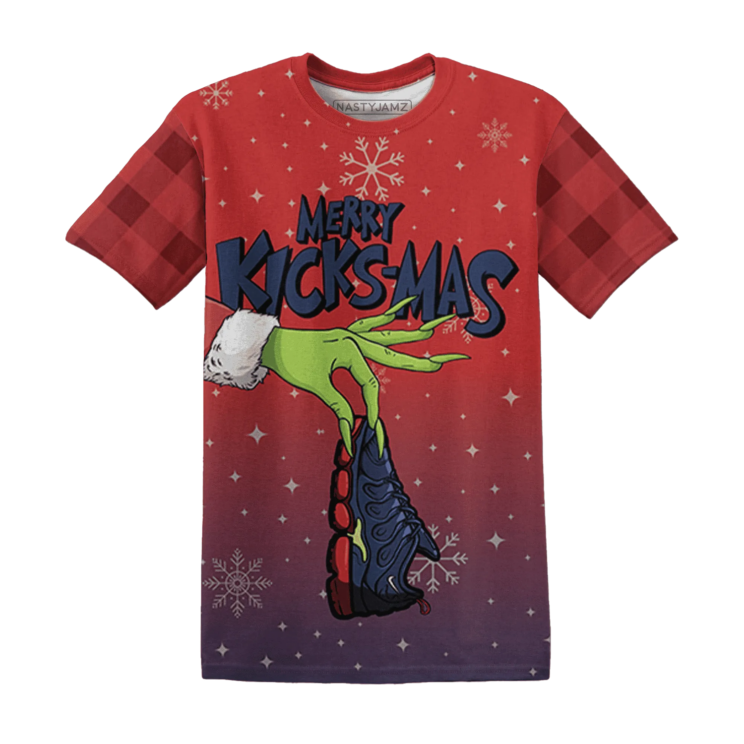 VaporMax-Air-Plus-Midnight-Navy-Gold-Black-NastyJamz-T-Shirt-Match-Merry-Kicksmas-3D