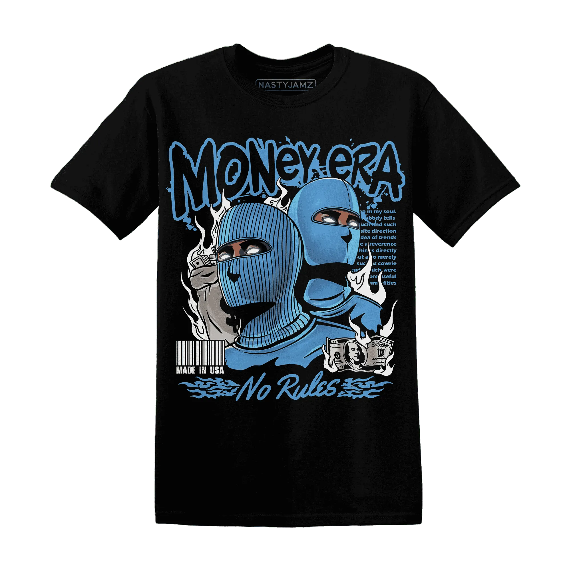 NastyJamz-Carolina-Blue-Univercitii-17s-T-Shirt-Match-Money-Era