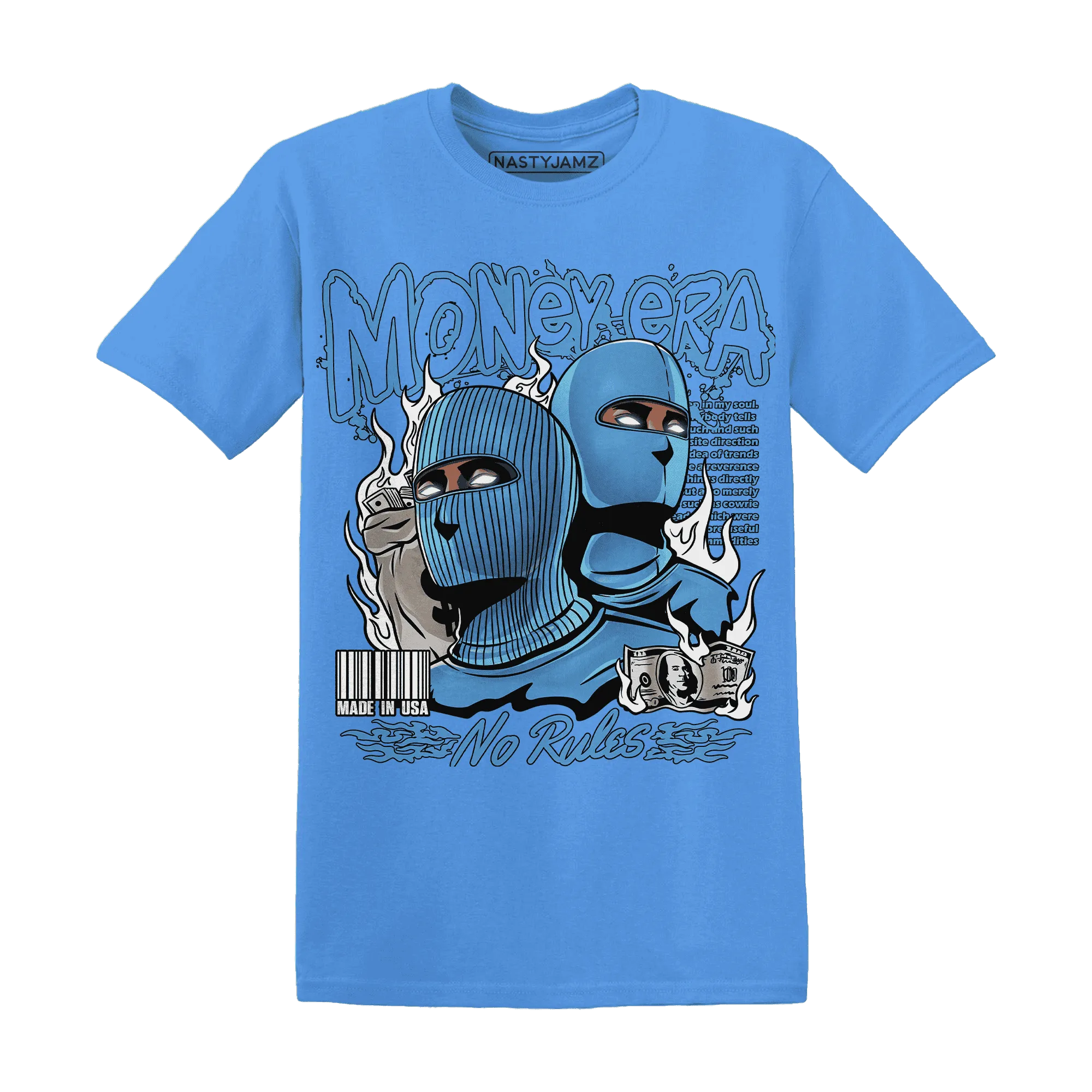 NastyJamz-Carolina-Blue-Univercitii-17s-T-Shirt-Match-Money-Era