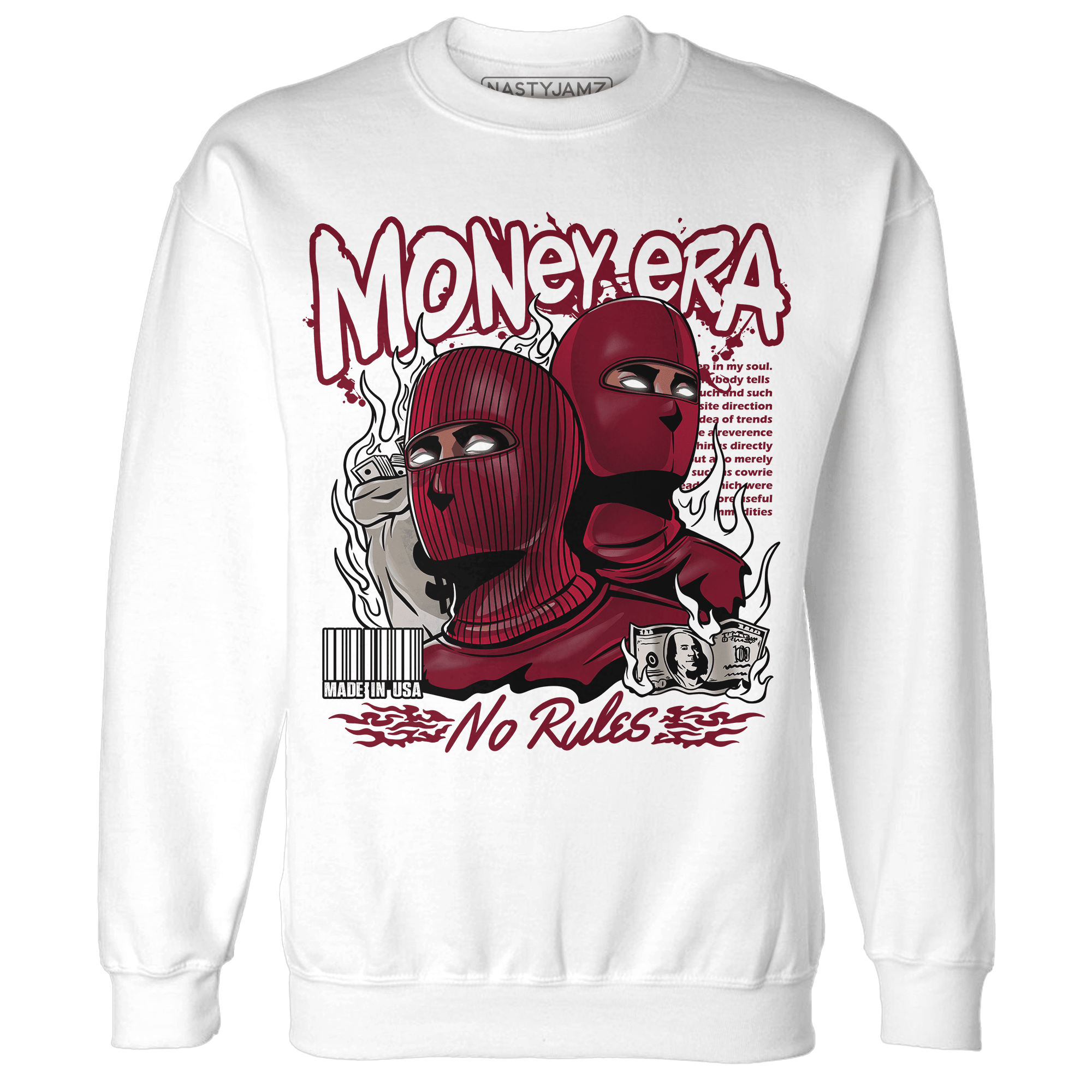 High White Team Red 1s Sweatshirt Match Money Era - NastyJamz
