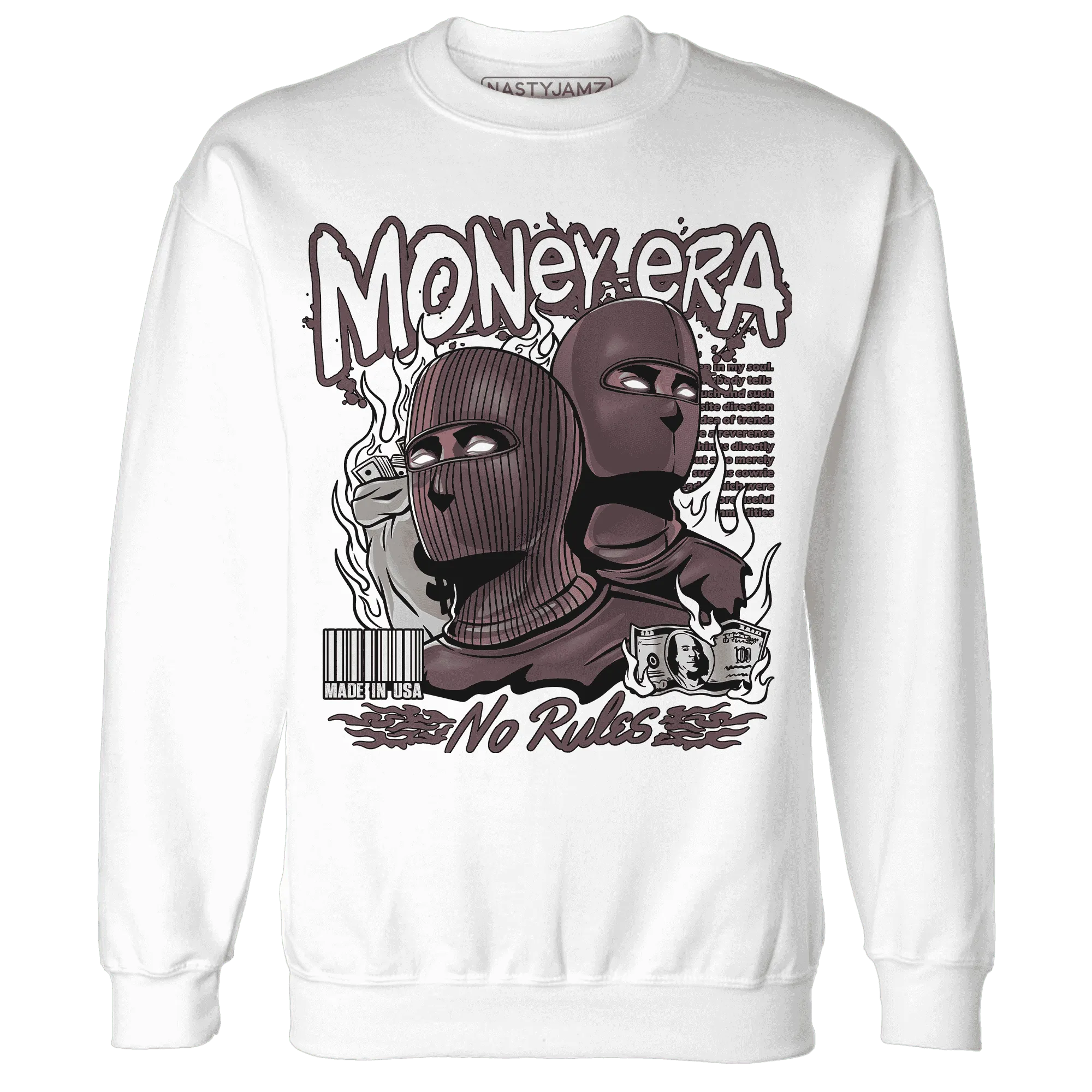 NastyJamz-Burgundy-Crush-3s-Sweatshirt-Match-Money-Era