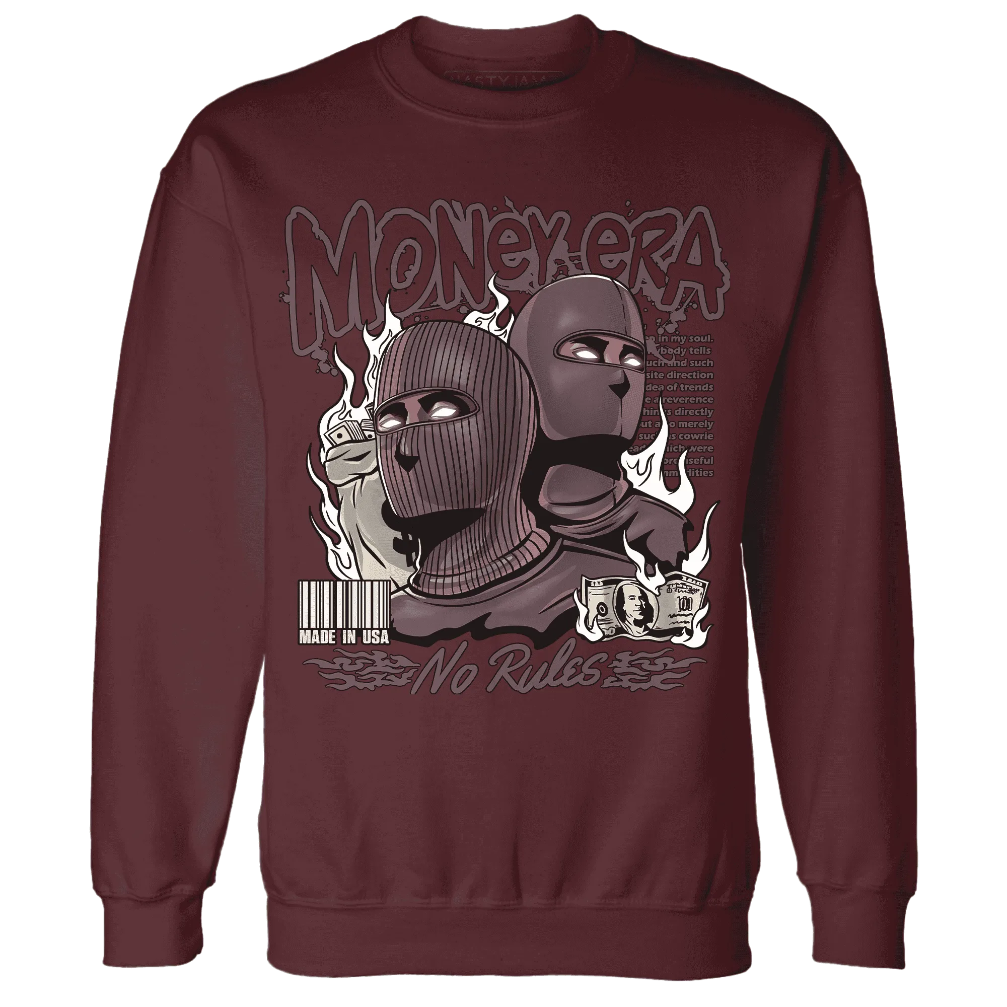 NastyJamz-Burgundy-Crush-3s-Sweatshirt-Match-Money-Era