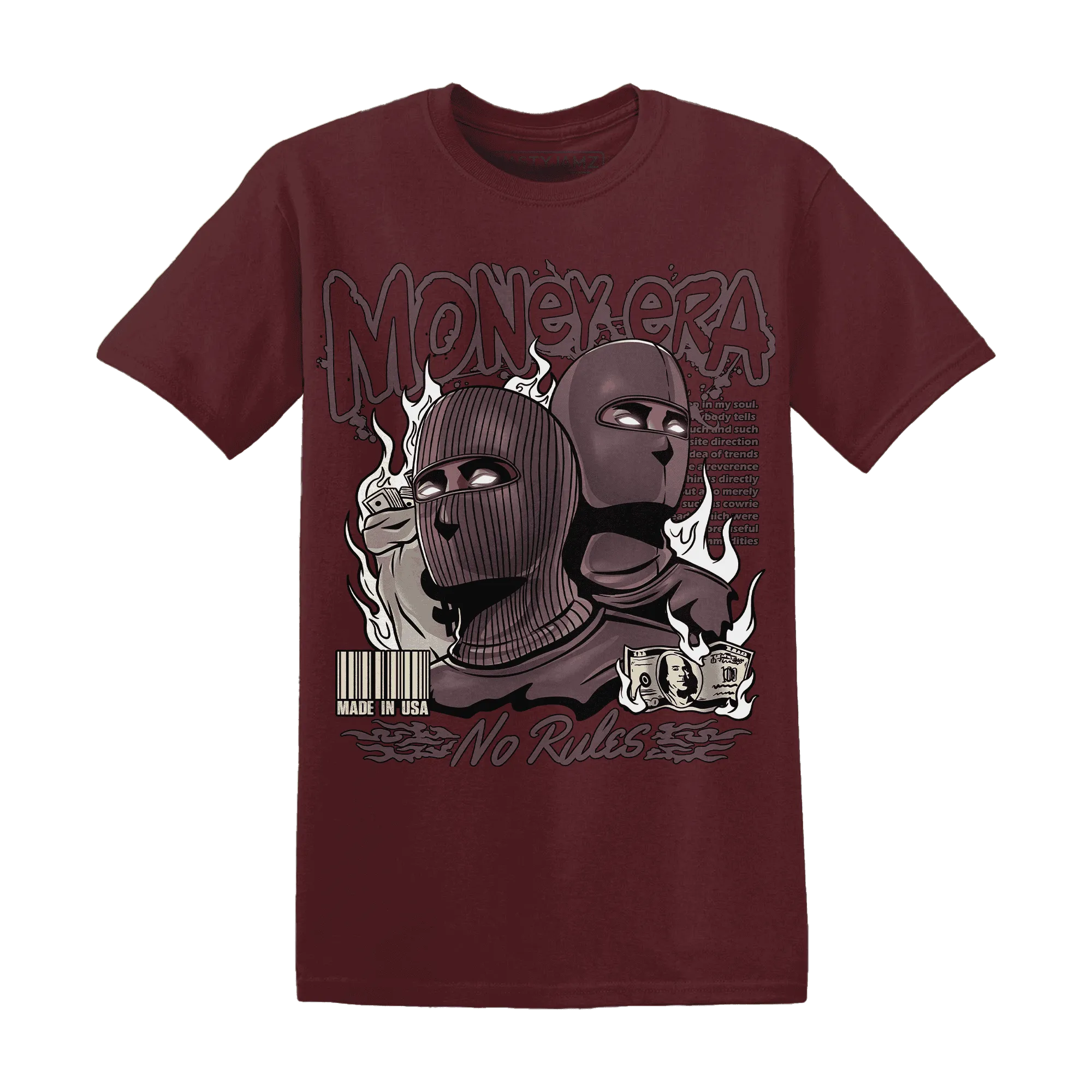 NastyJamz-Burgundy-Crush-3s-T-Shirt-Match-Money-Era