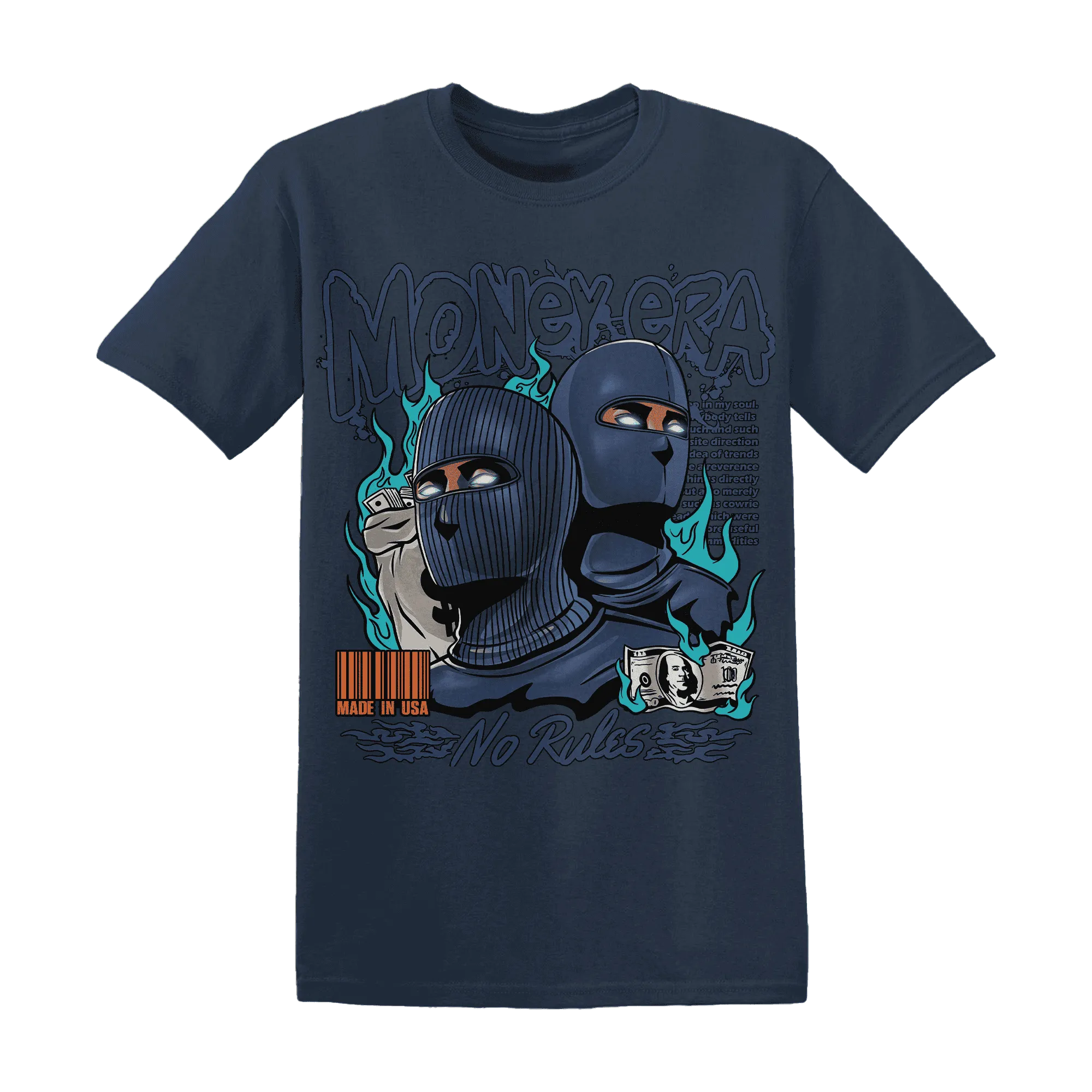 NastyJamz-AM-Plus-Drift-Midnight-Navy-Total-Orange-Dusty-Cactus-T-Shirt-Match-Money-Era
