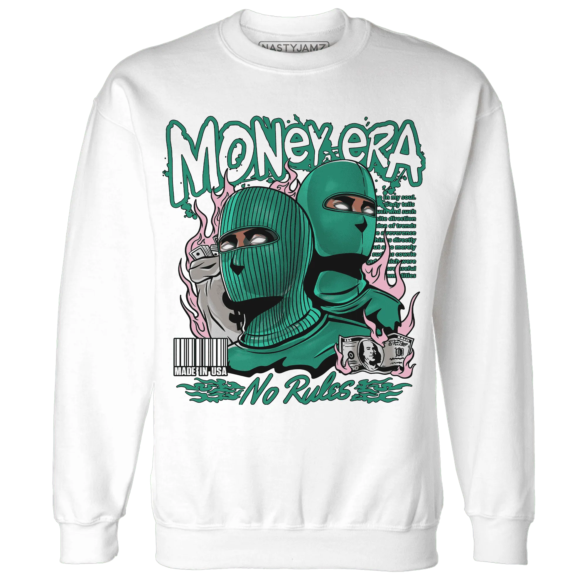 NastyJamz-Dunk-Pink-Malachite-Medium-Soft-Low-Sail-Sweatshirt-Match-Money-Era
