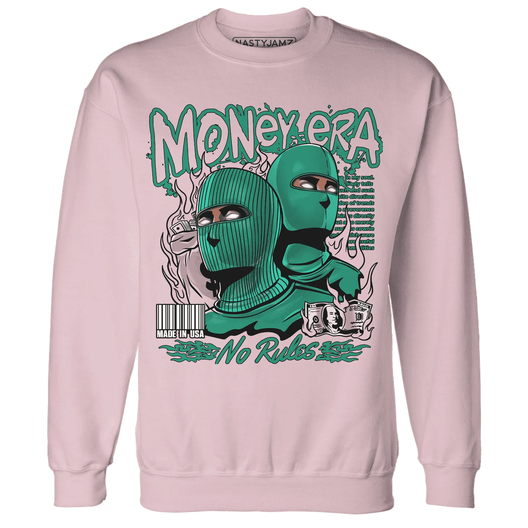 NastyJamz-Dunk-Pink-Malachite-Medium-Soft-Low-Sail-Sweatshirt-Match-Money-Era