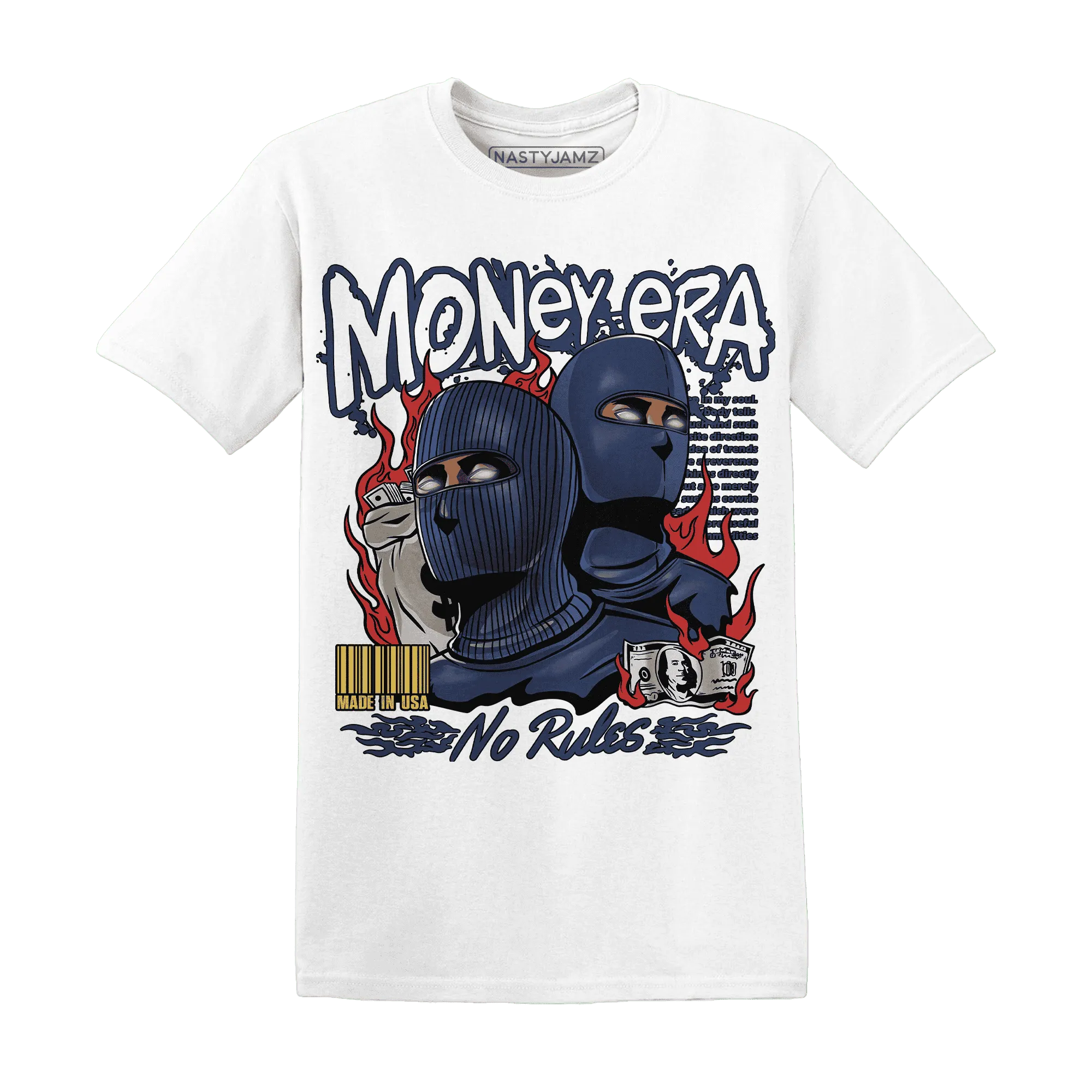 VaporMax-Air-Plus-Midnight-Navy-Gold-Black-NastyJamz-T-Shirt-Match-Money-Era