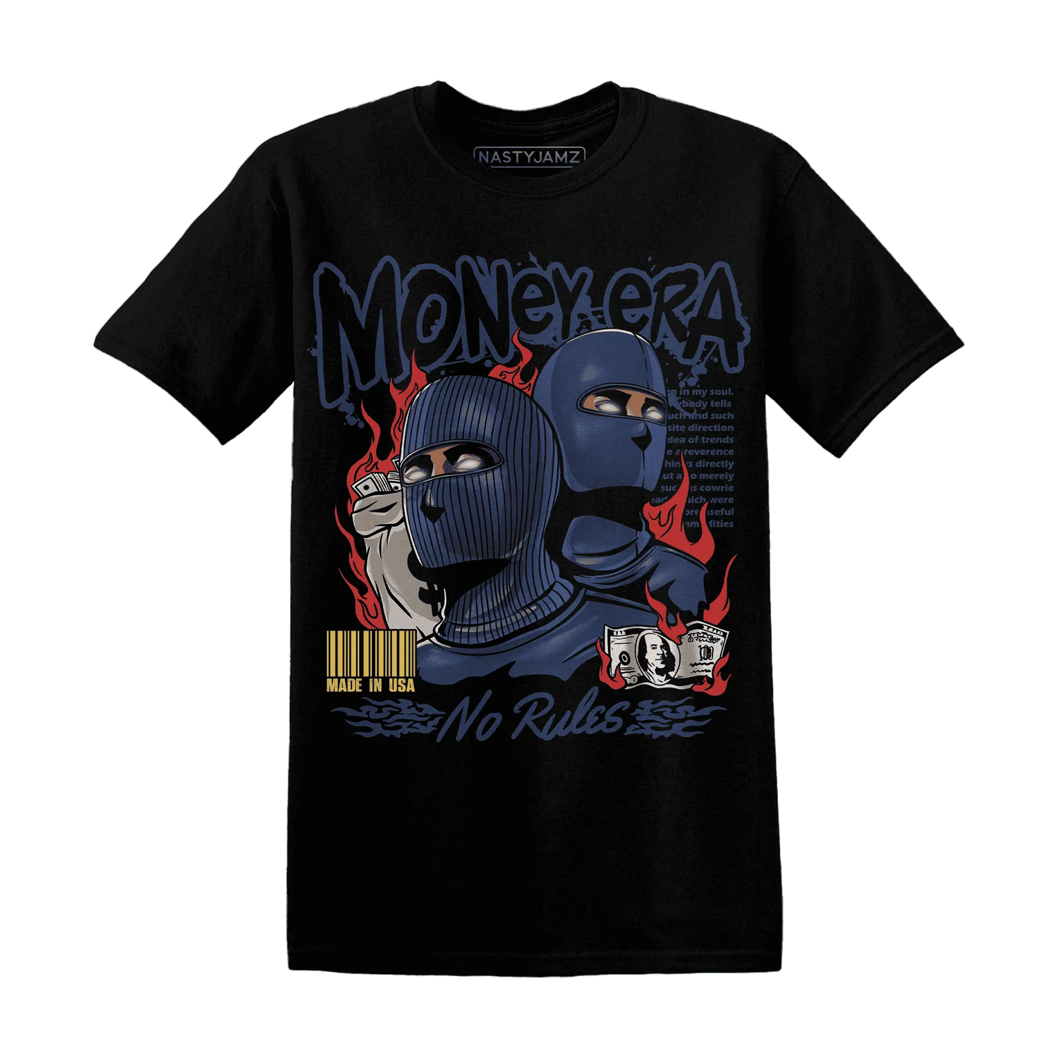 VaporMax-Air-Plus-Midnight-Navy-Gold-Black-NastyJamz-T-Shirt-Match-Money-Era